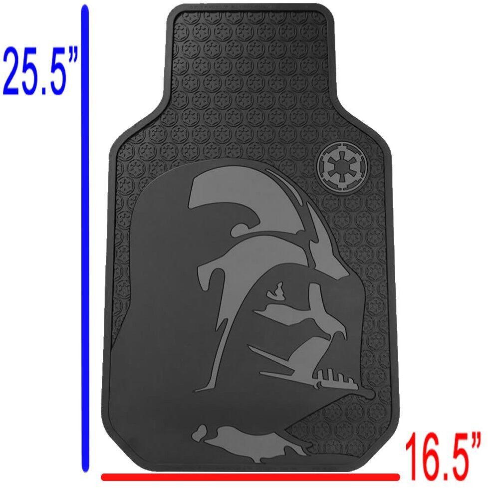 Star Wars Darth Vader With Galactic Empire Logo Car Truck Suv Front & Rear Seat Rubber Floor Mats - 4Pc