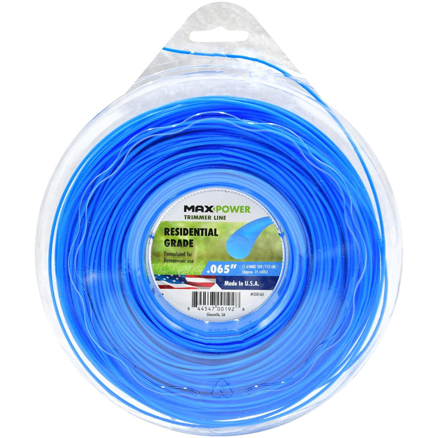 Maxpower 333165 Residential Grade Round 0.065-Inch X 500-Foot Trimmer Line  Blue