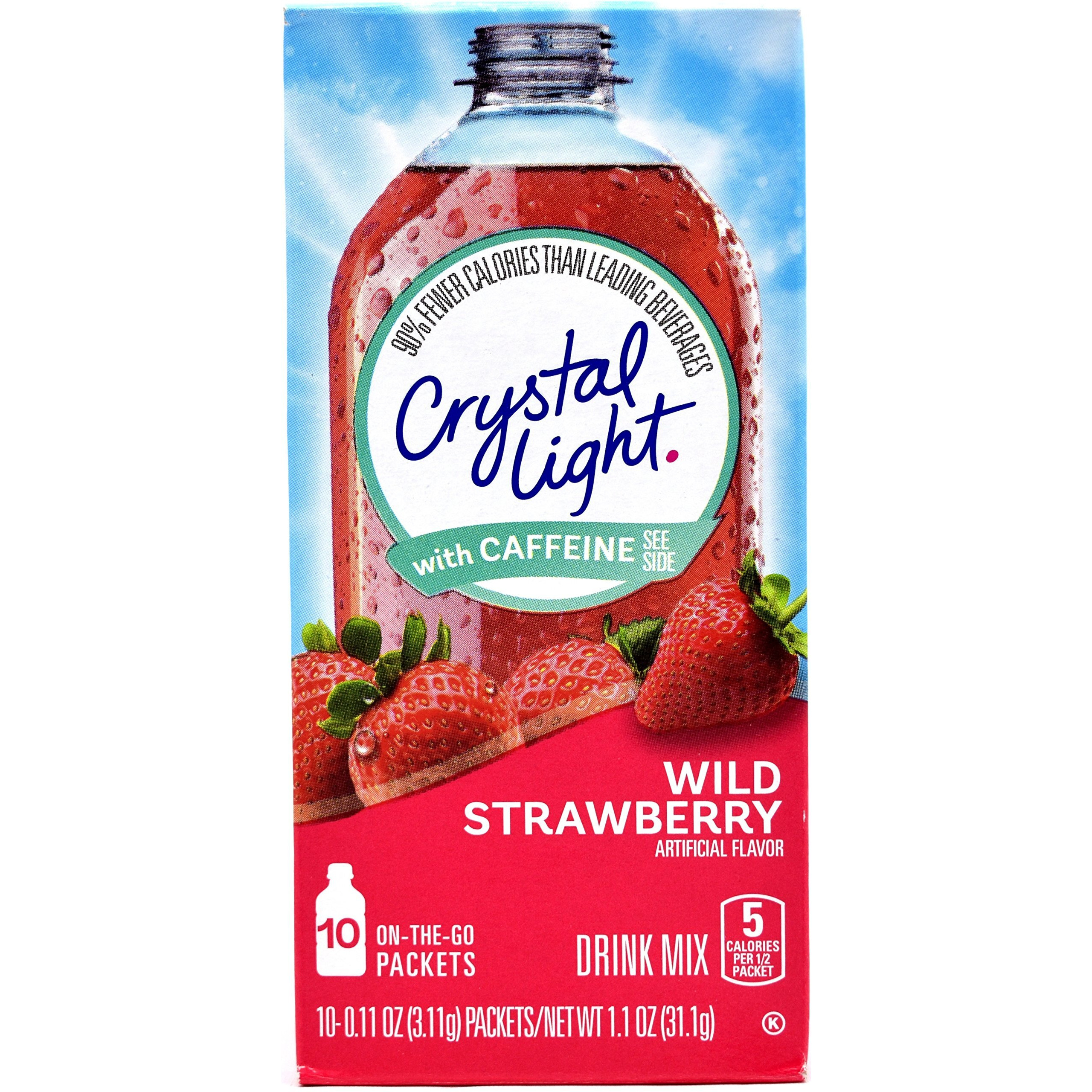 Crystal Light On The Go Wild Strawberry With Caffeine  10 Packets (Pack Of 4)