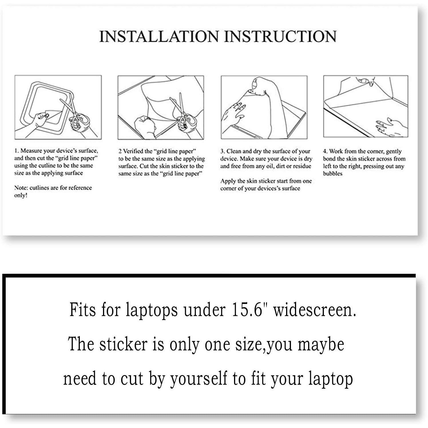 15.6 Inch Laptop Notebook Skin Sticker Cover Art Decal Fits 13.3"" 14"" 15.4"" 15.6"" Hp Dell Lenovo Apple Mac Asus Acer (Free 2 Wrist Pad Included) (Nek1215-7546)