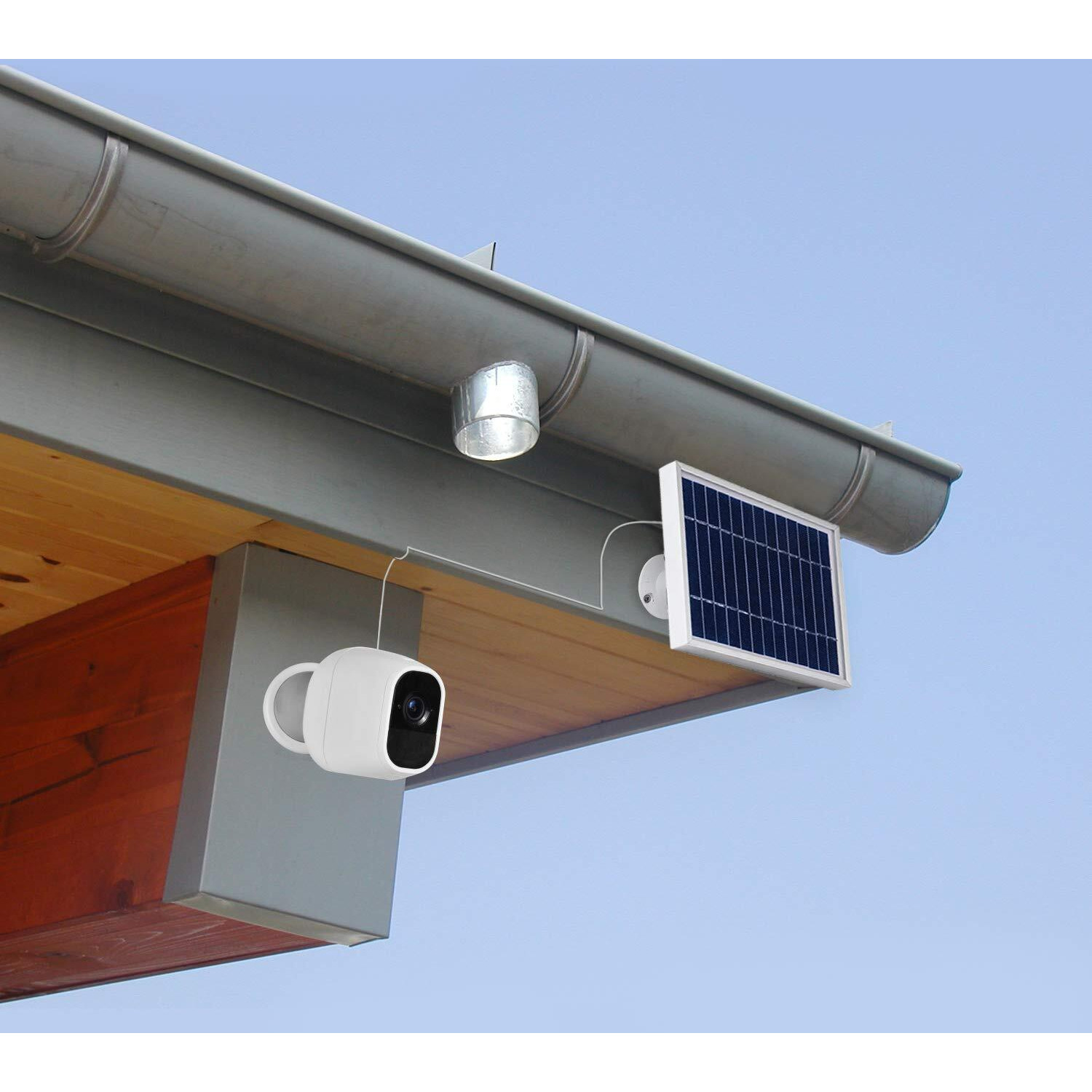 Itodos Solar Panel Works For Arlo Pro And Arlo Pro2 Camera 11.8Feet Power Cable And Adjustable Mount (3 Pack Silver)