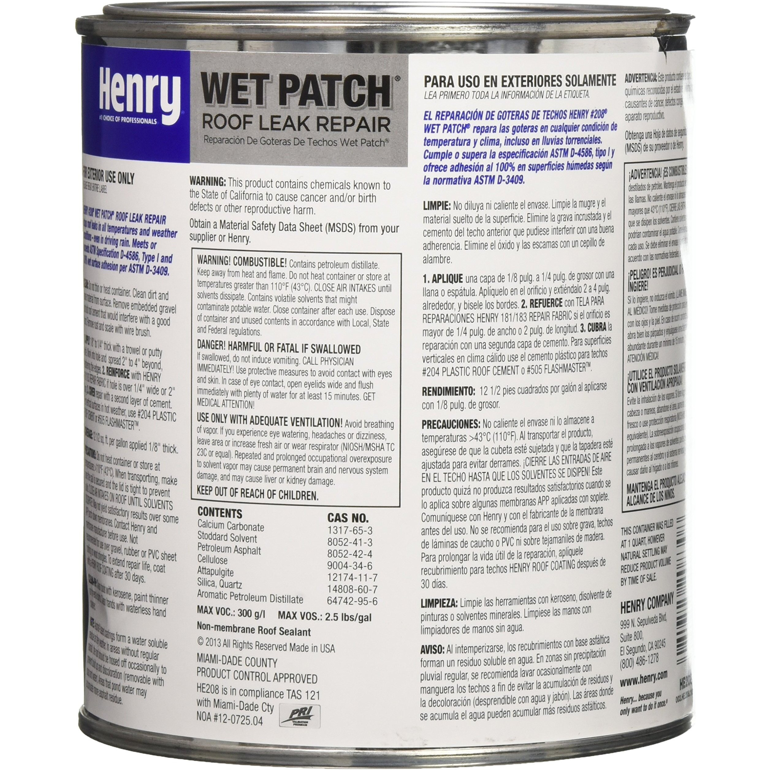 Henry He208030 Roof Cement  Classic Assorted