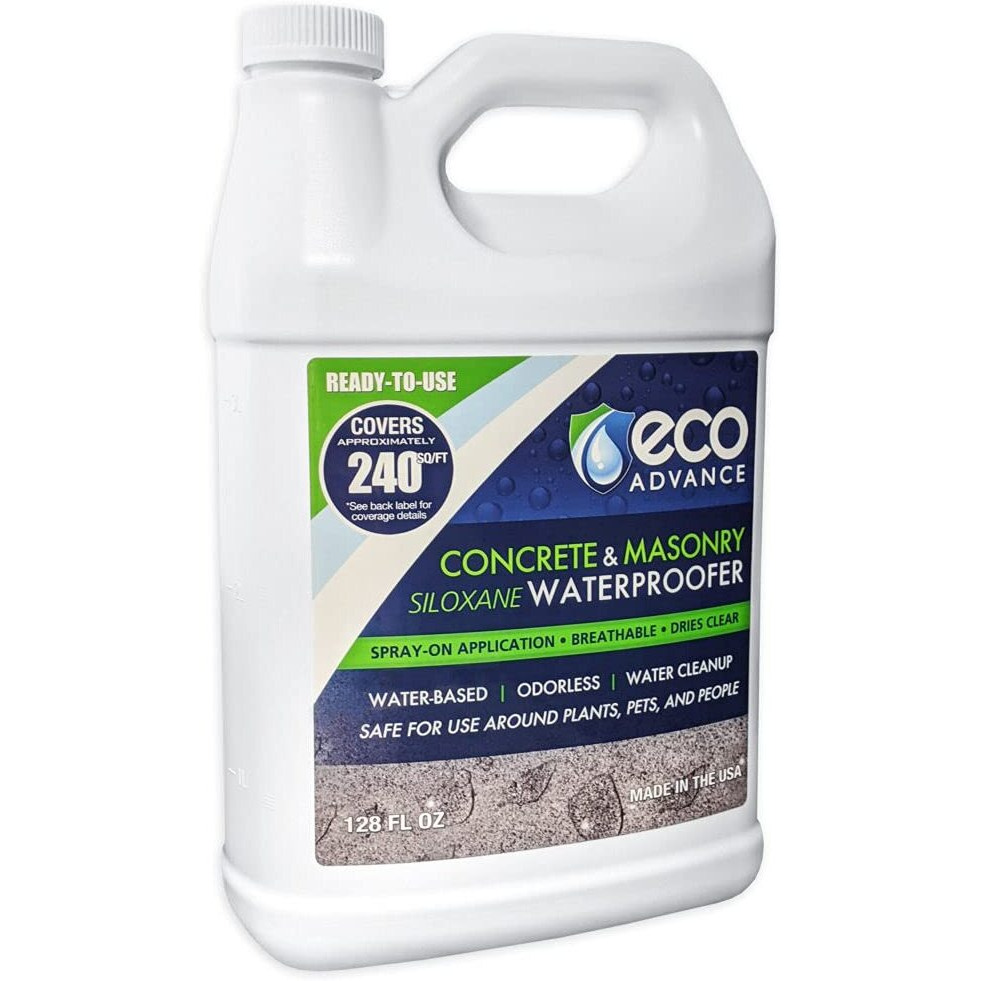 Eco Advance Concrete/Masonry Siloxane Odorless Spray-On Application Waterproofer Concentrate  Safe For Use Around Plants  Pets  And People  1 Gallon