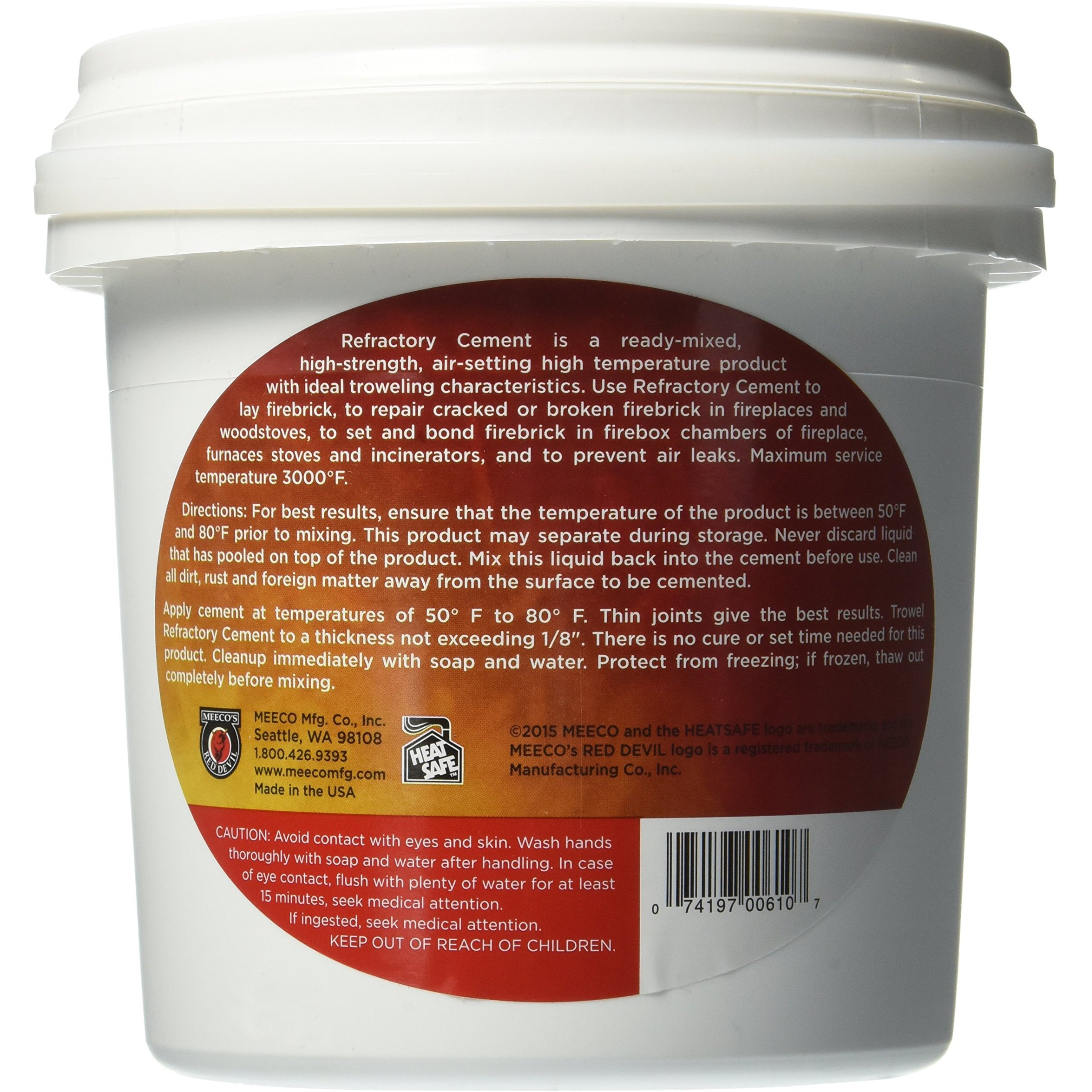 Meeco's Red Devil 610 Refractory Cement - Indoor Use Only