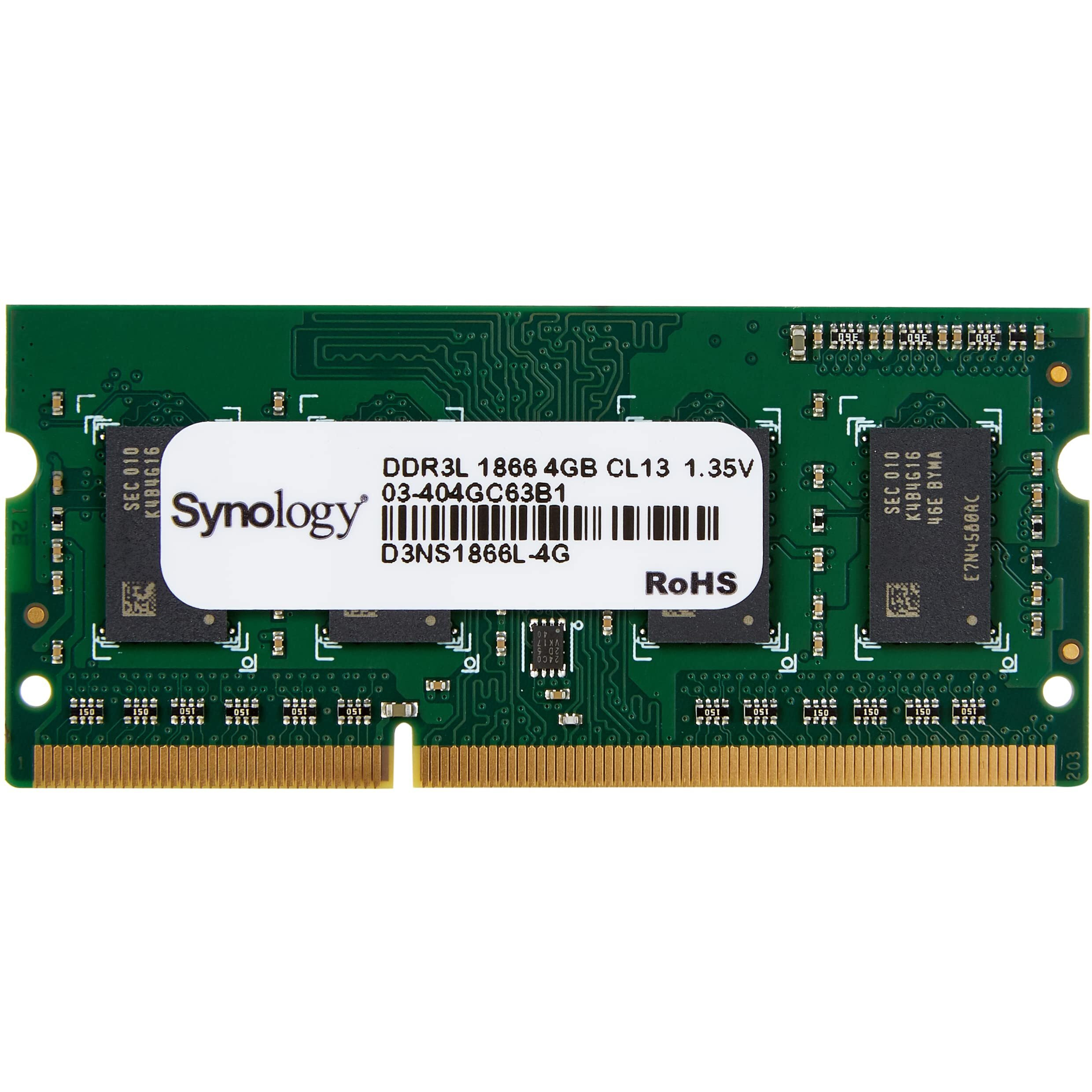 Synology - Ddr3L - Module - 4 Gb - So-Dimm 204-Pin - 1866 Mhz / Pc3L-14900-1.35 V - Unbuffered - Non-Ecc - For Disk Station Ds718+