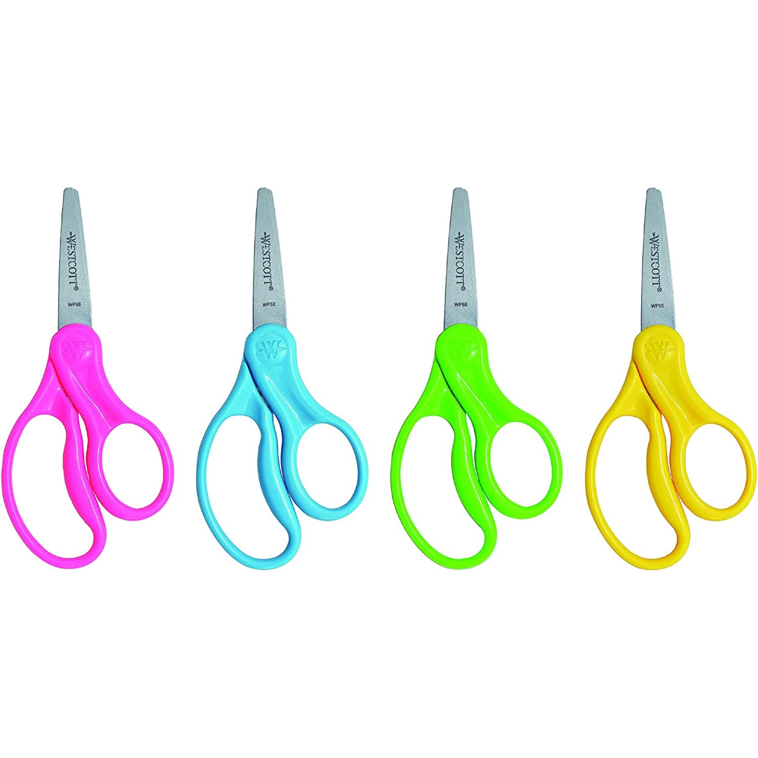Westcott Right- & Left-Handed Scissors For Kids  5 Pointed Safety Scissors  Assorted  12 Pack (13141)