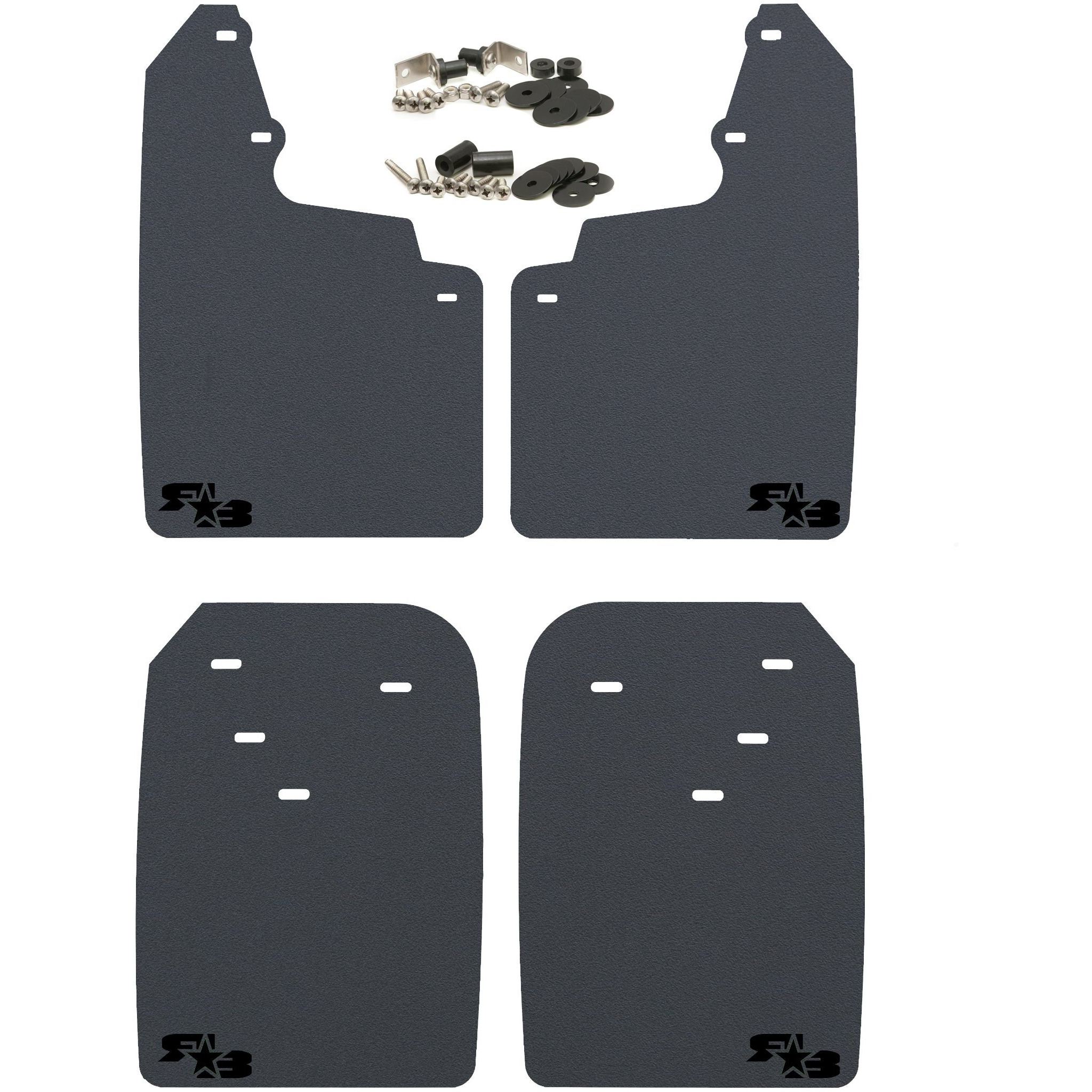 Rokblokz Mud Flaps For Toyota Tacoma - Fits 2016+ Model Years - Multiple Colors Available - Set Of 4 - Includes Hardware And Detailed Instructions (Regular  Black With Black Logo)