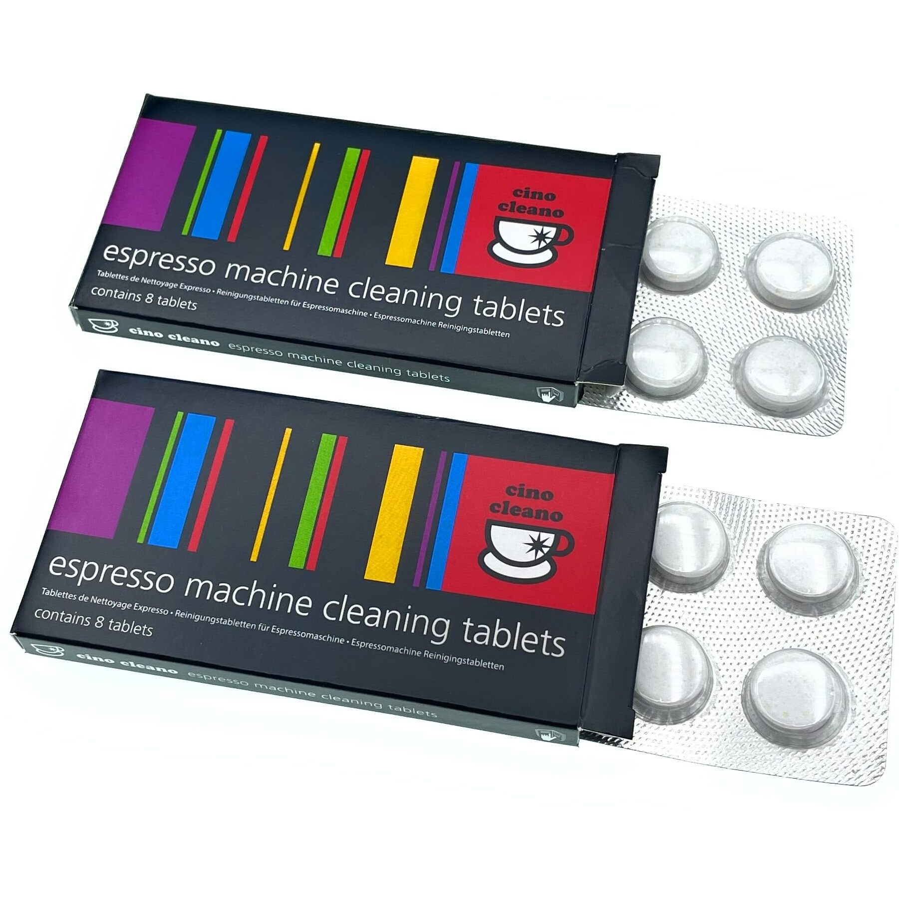 Cino Cleano Espresso Machine Cleaning Tablets  For Breville Espresso Machines  Descaling Tablets For Baristas (Pack Of 2  16 Tablets)