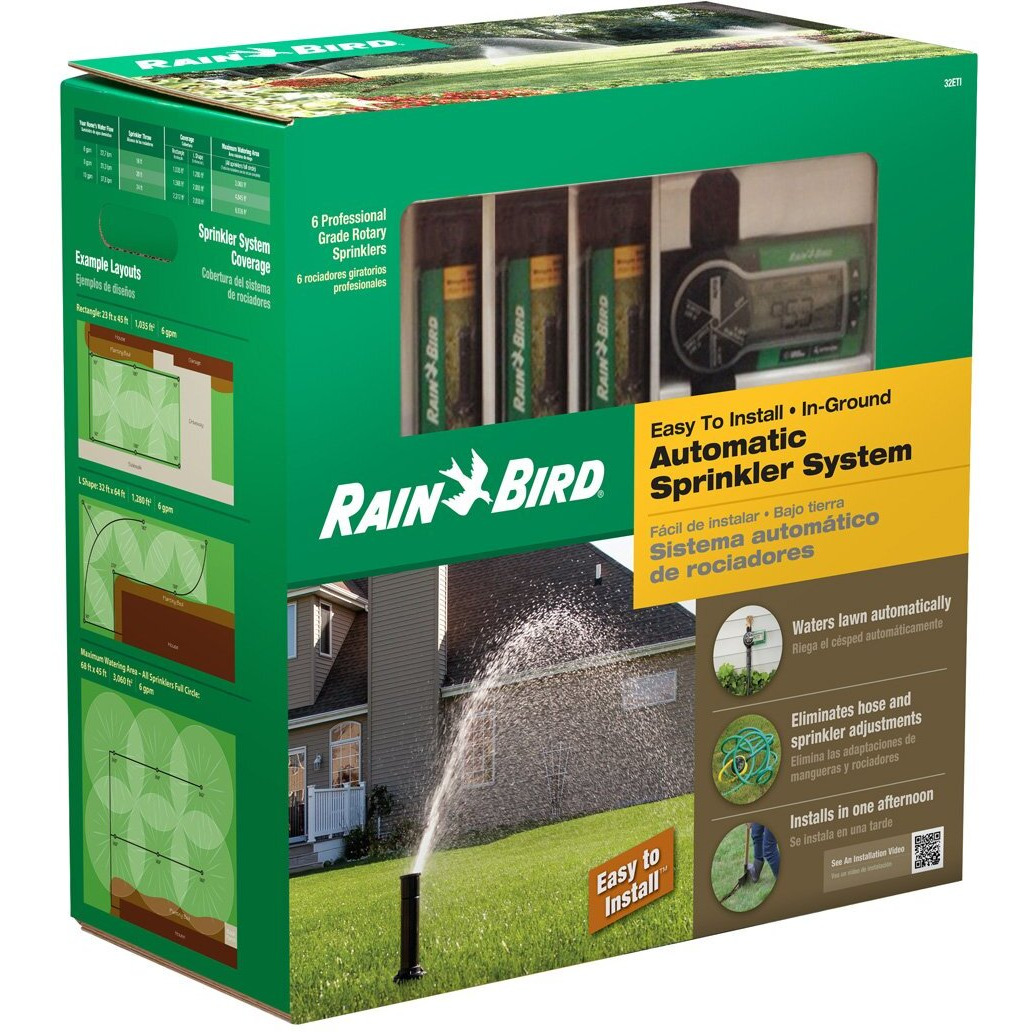 Rain Bird 32Eti Easy To Install In-Ground Automatic Sprinkler System Kit