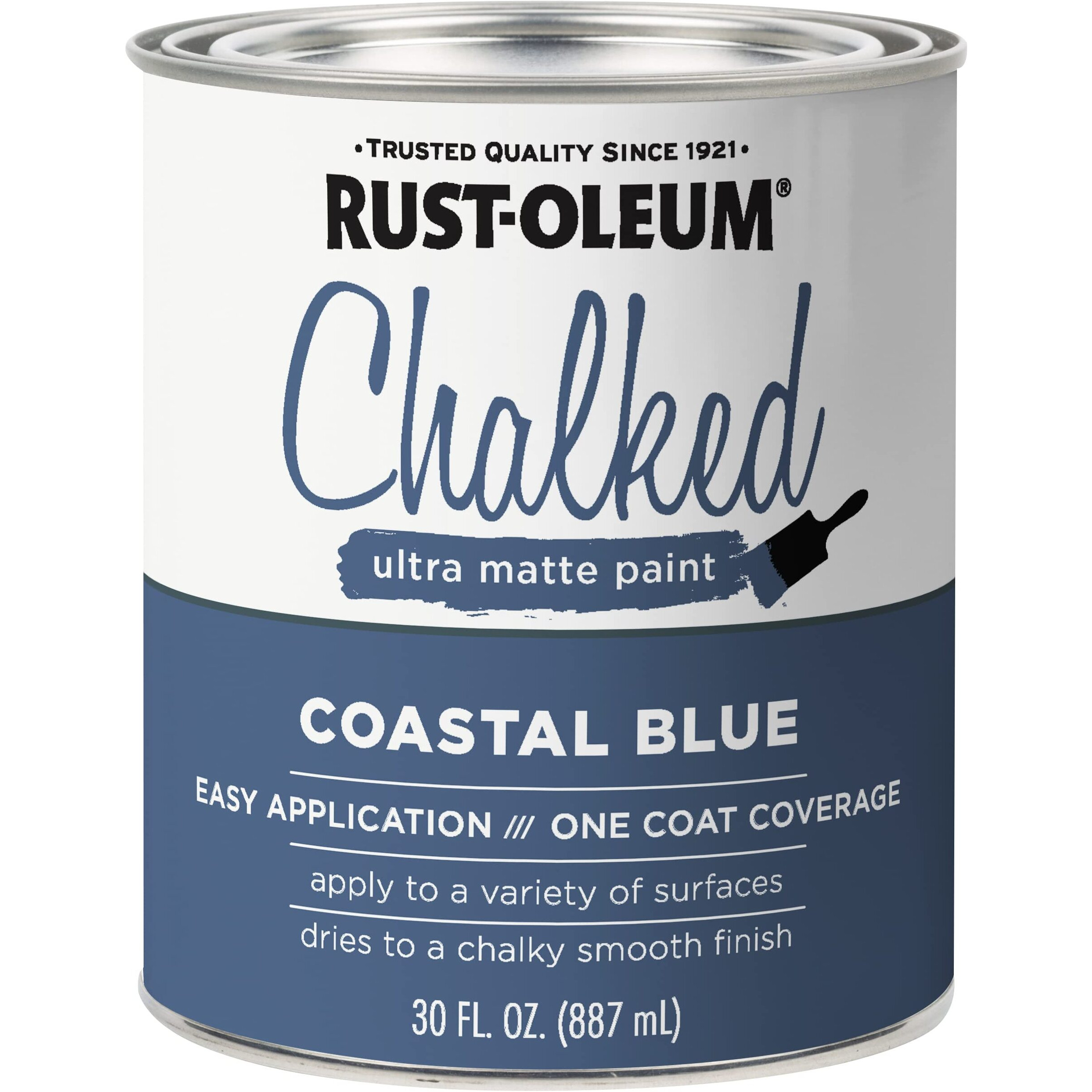 Rust-Oleum 329207 Ultra Matte Interior Chalked Acrylic Paint 30 Oz  30 Fl Oz (Pack Of 1)  Coastal Blue