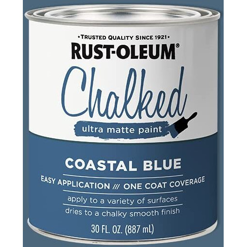Rust-Oleum 329207 Ultra Matte Interior Chalked Acrylic Paint 30 Oz  30 Fl Oz (Pack Of 1)  Coastal Blue
