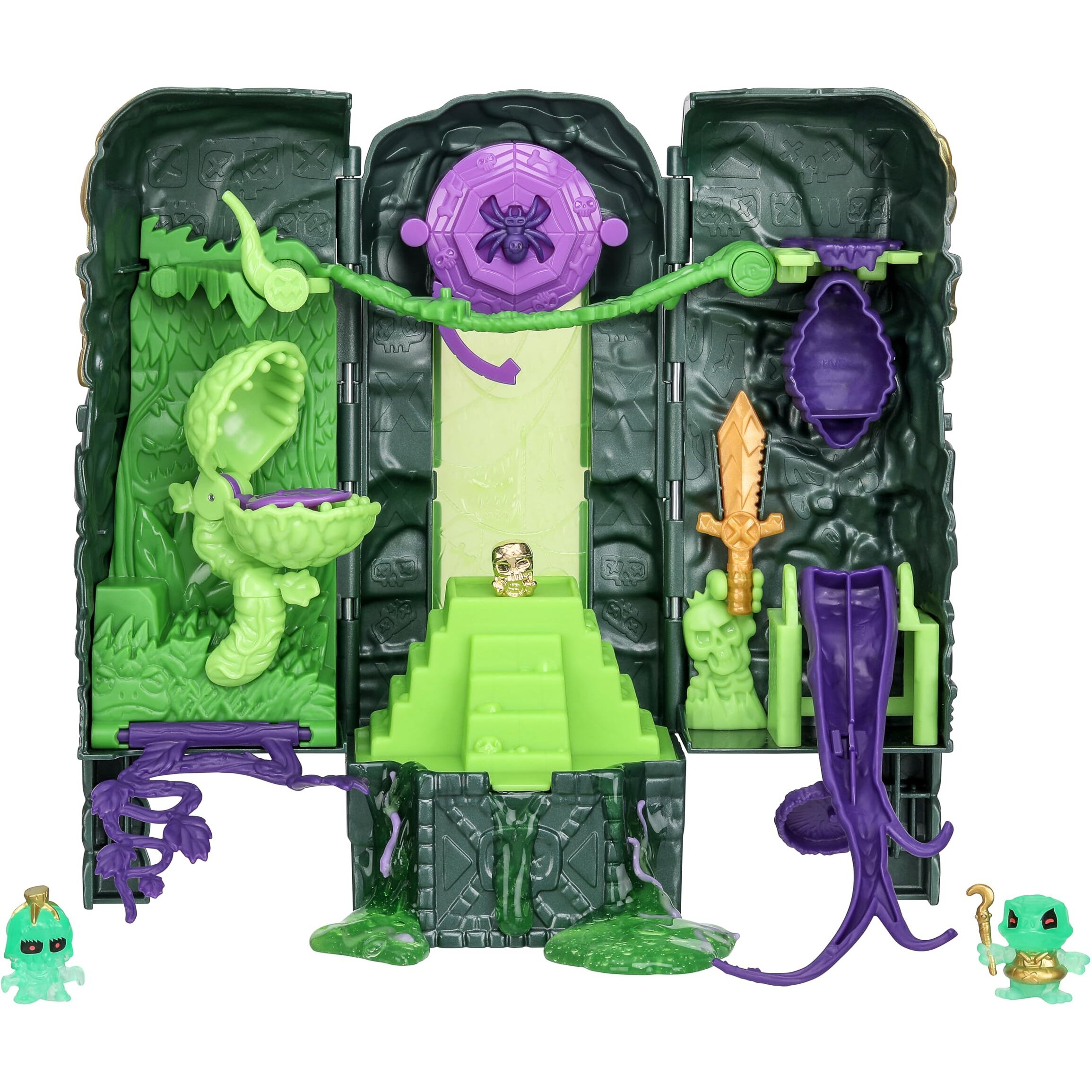 Treasure X Lost Lands Skull Island Swamp Tower Micro Playset  15 Levels Of Adventure. Survive The Traps And Discover 2 Micro Sized Action Figures. Will You Find Real Gold Dipped Treasure
