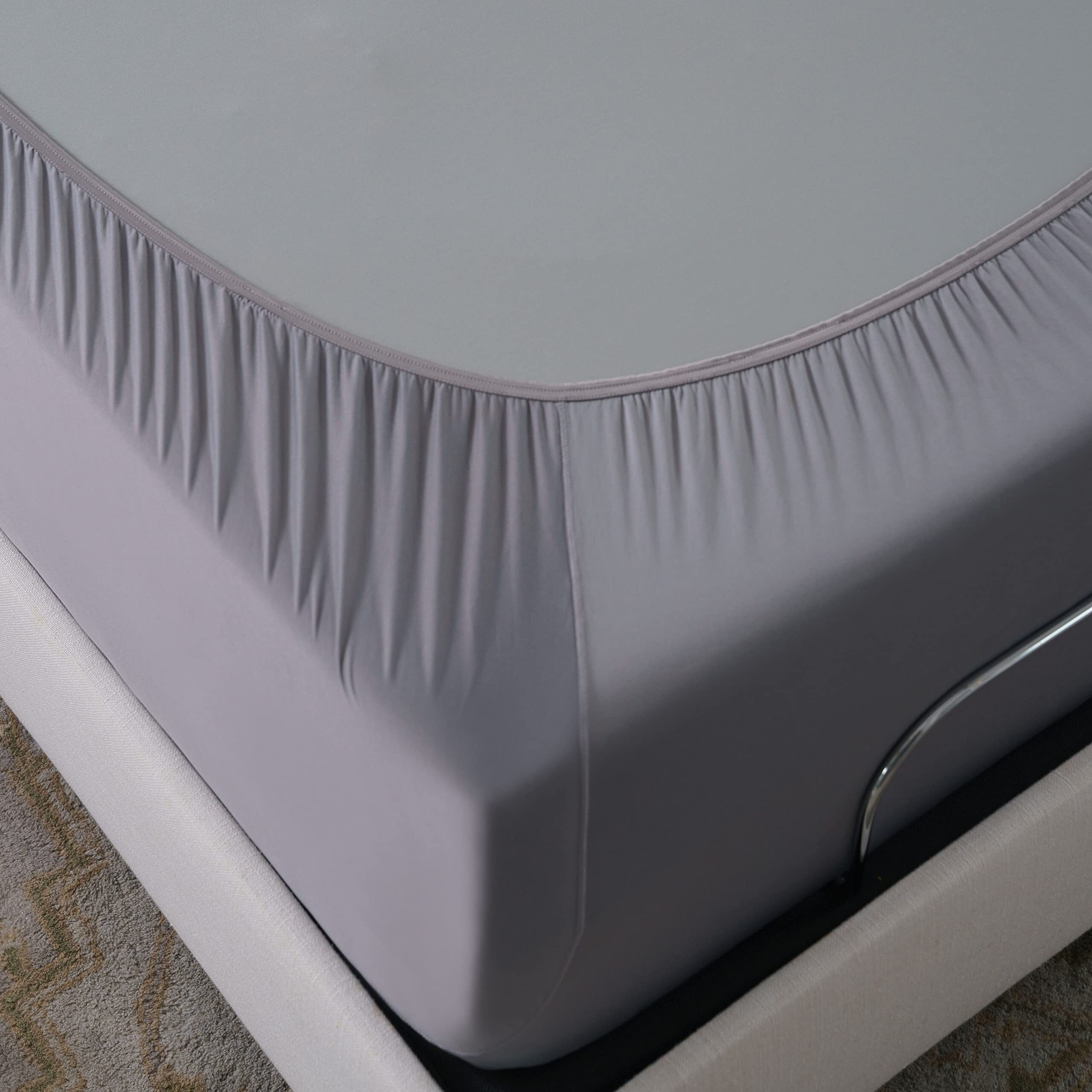 Sheex Active Comfort Sheet Set Ultra-Soft  Breathes Better Than Cotton - Pewter  King/California King