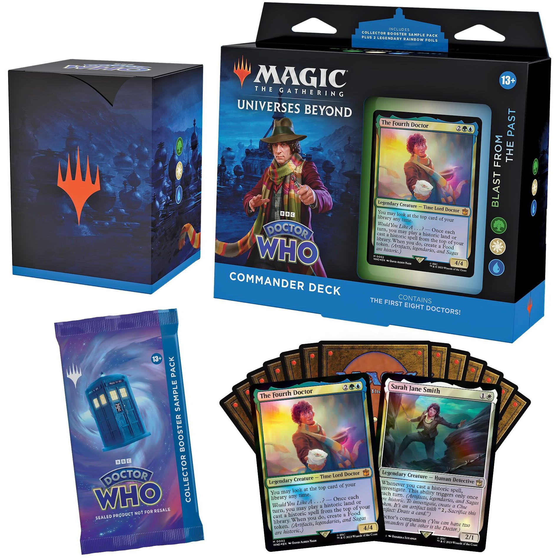 Magic The Gathering Doctor Who Commander Deck - Blast From The Past (100-Card Deck  2-Card Collector Booster Sample Pack + Accessories)