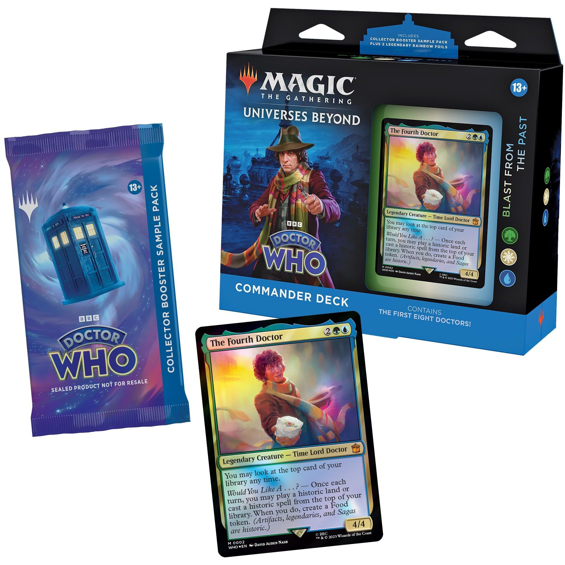 Magic The Gathering Doctor Who Commander Deck - Blast From The Past (100-Card Deck  2-Card Collector Booster Sample Pack + Accessories)