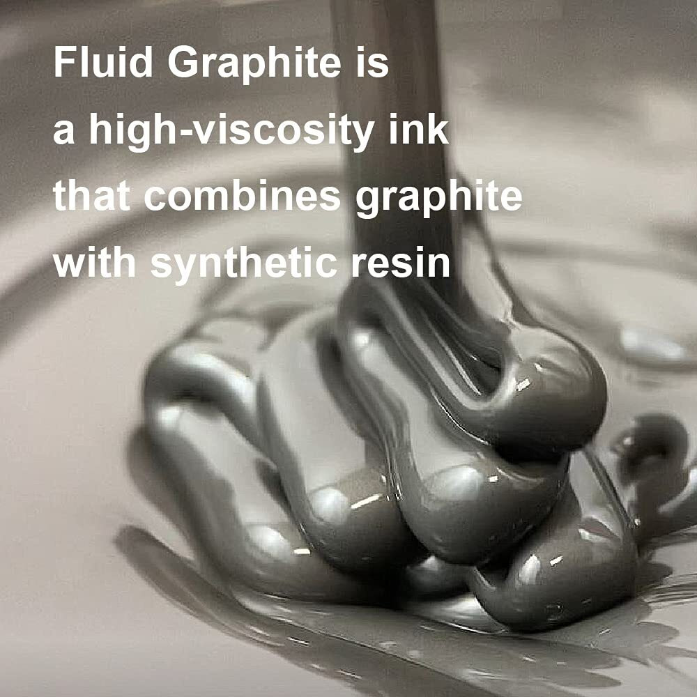Kuretake Zig Fluid Graphite Paint 60Ml Metallic Black For Craft  Art  Illustration  Dip Pen  Calligraphy Art  Lettering  Journaling  Professional Artists And Amateur Hobbyists  Made In Japan