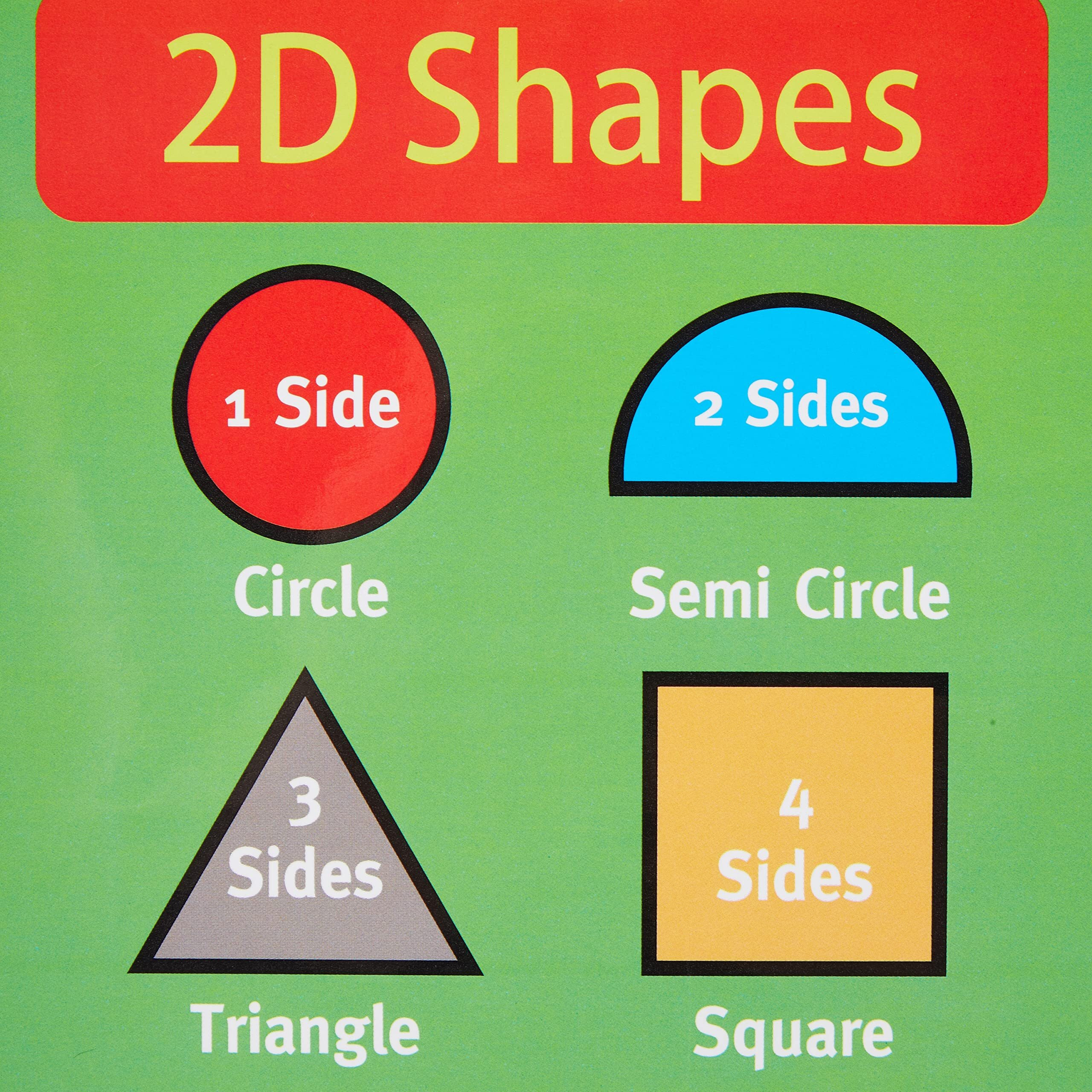 Sumbox Educational 2D And 3D Shapes Maths Poster  Purple 2039  Kids Room