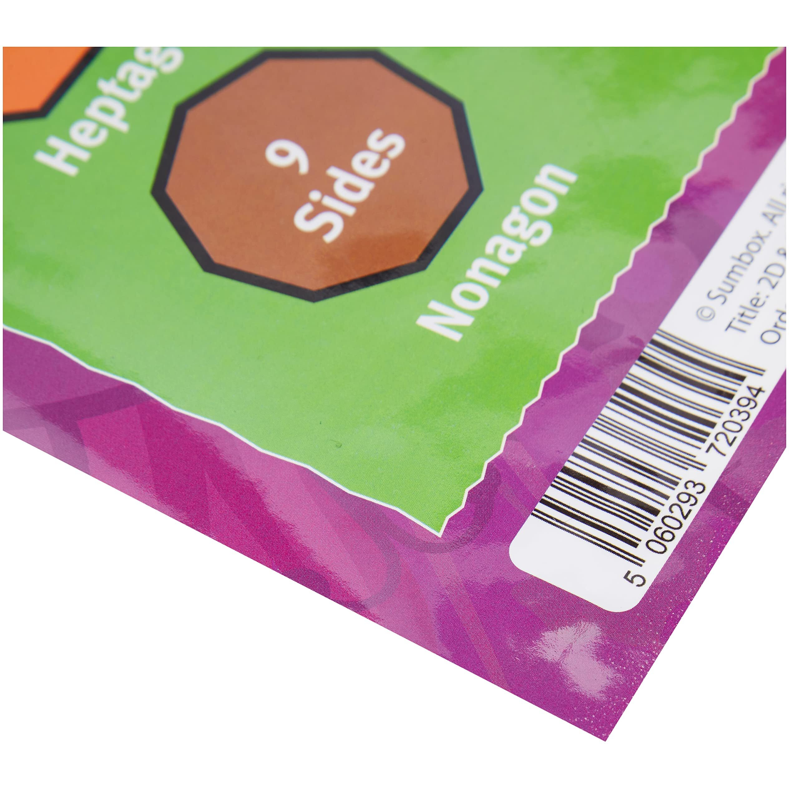 Sumbox Educational 2D And 3D Shapes Maths Poster  Purple 2039  Kids Room