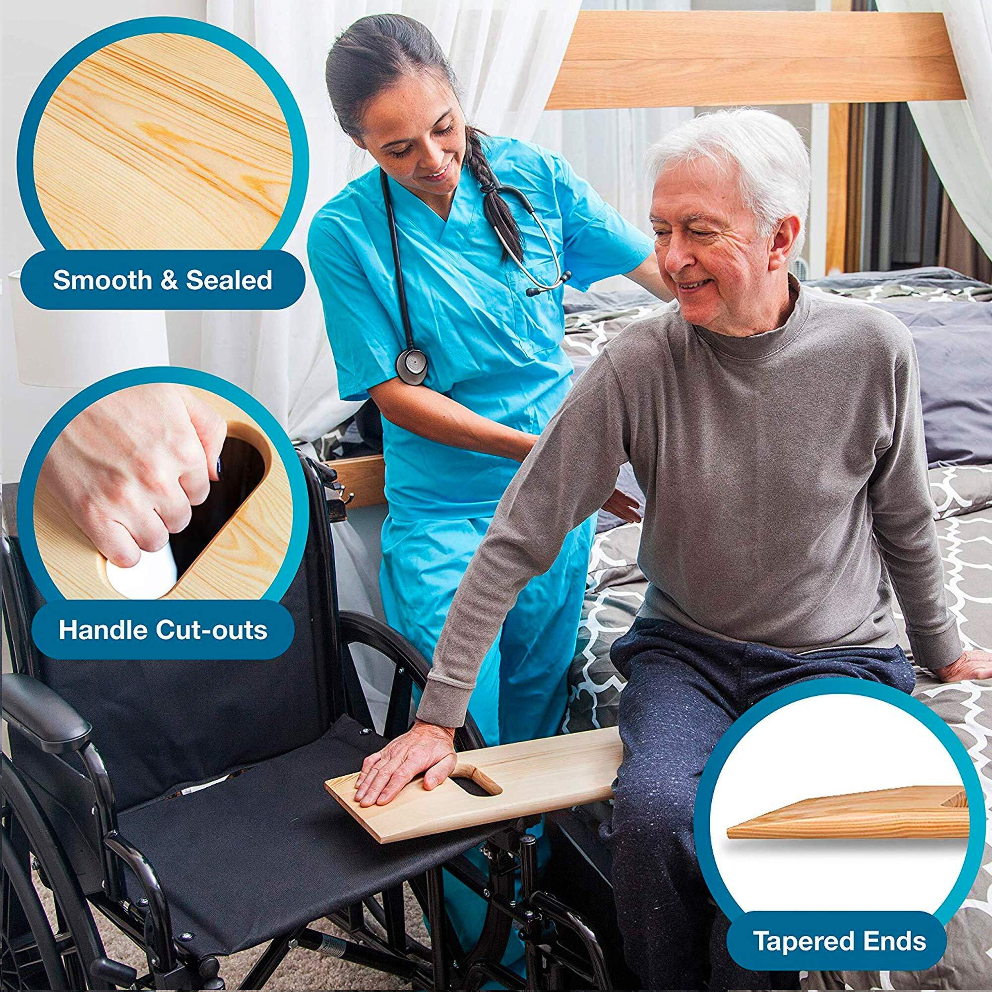 Dmi Transfer Board And Slide Board Made Of Heavy-Duty Wood For Patient  Senior And Handicap Move Assist And Slide Transfers  Holds Up To 440 Pounds  Fsa Hsa Eligible  1 Cut Out Handle  24 X 8 X .75