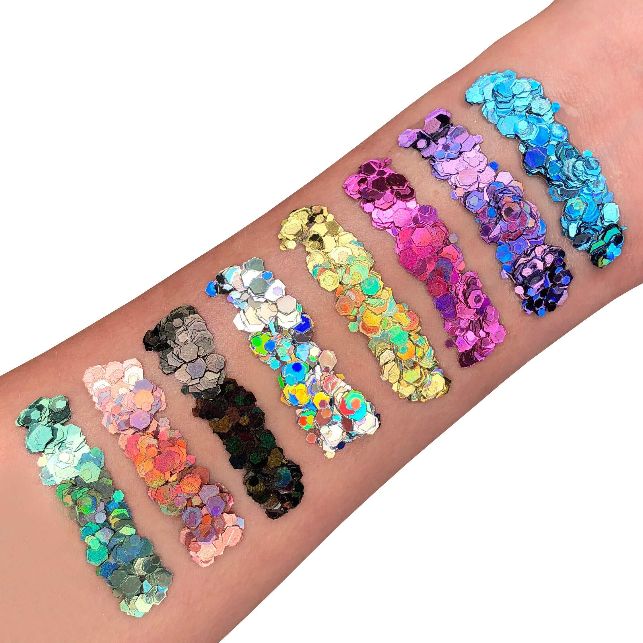 Moon Glitter Holographic Chunky Glitter 100% Cosmetic Glitter For Face  Body  Nails  Hair And Lips - 0.10Oz - Silver