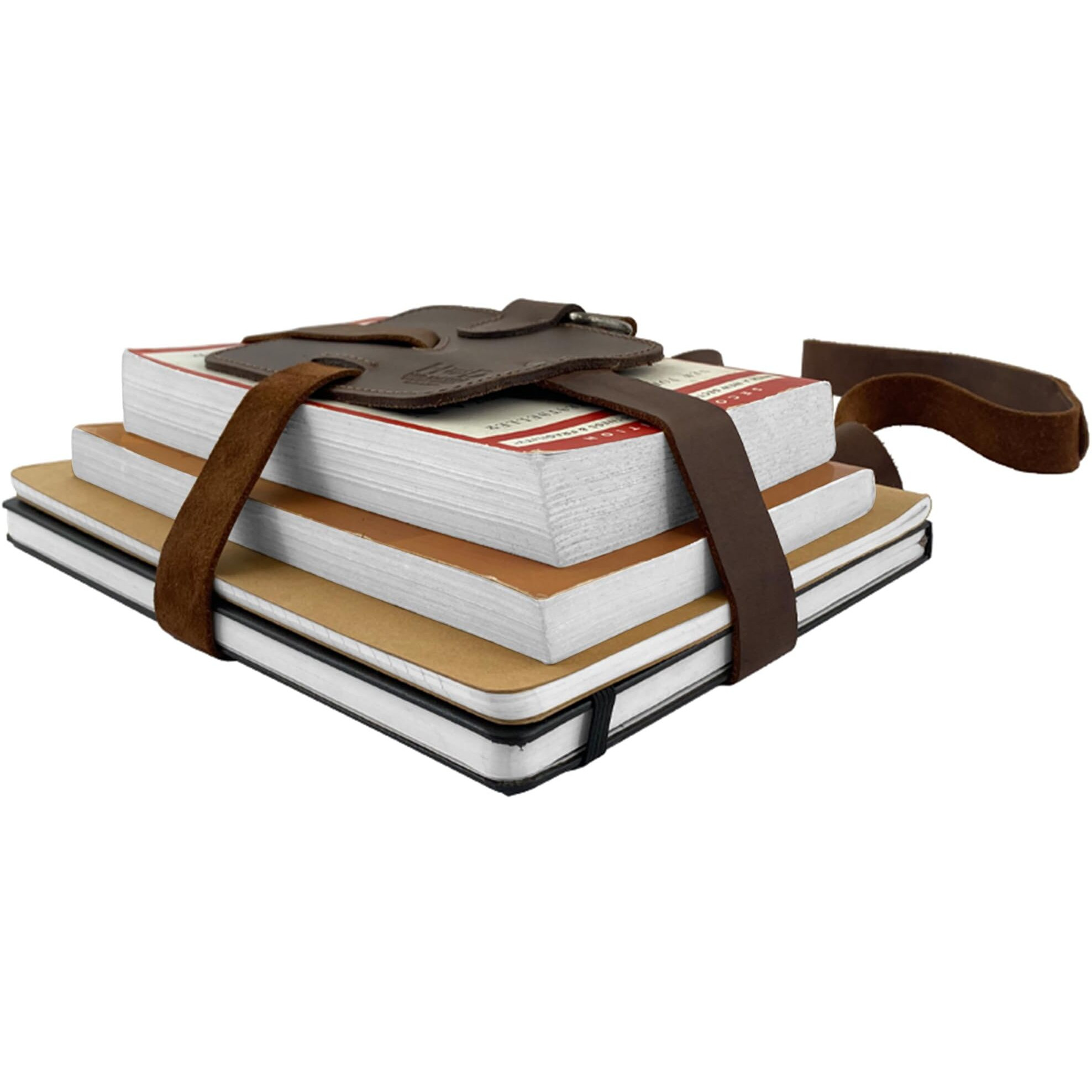 Hide & Drink  Adjustable Book Strap Carrier  Shoulder Carry Reader Essentials  Safe Rustic Holder  Full Grain Leather  Handmade Accessory  Bourbon Brown