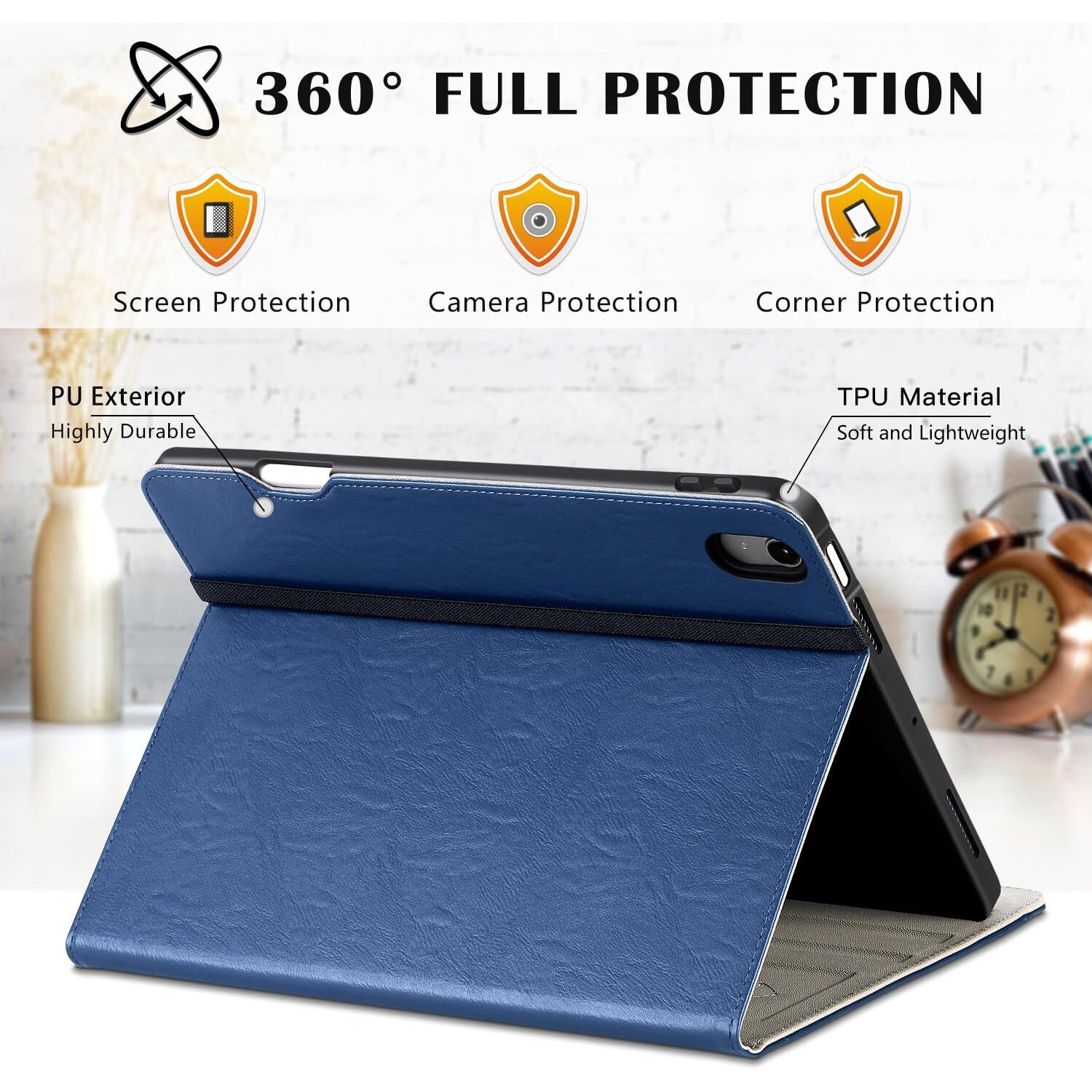 Ztotopcases For Ipad Air 11 Inch Case M2 2024  Ipad Air 5Th/4Th Generation Case 10.9 Inch 2022/2020 With Pencil Holder & Pocket  Premium Pu Leather Folio Cover For Ipad Air 6Th 11 Inch Case  Blue
