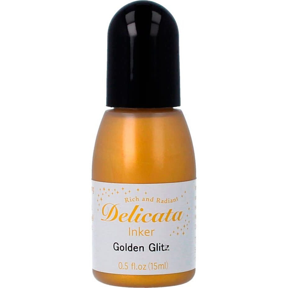 Tsukineko  Delicata  0.5 Oz Inker  Golden Glitz