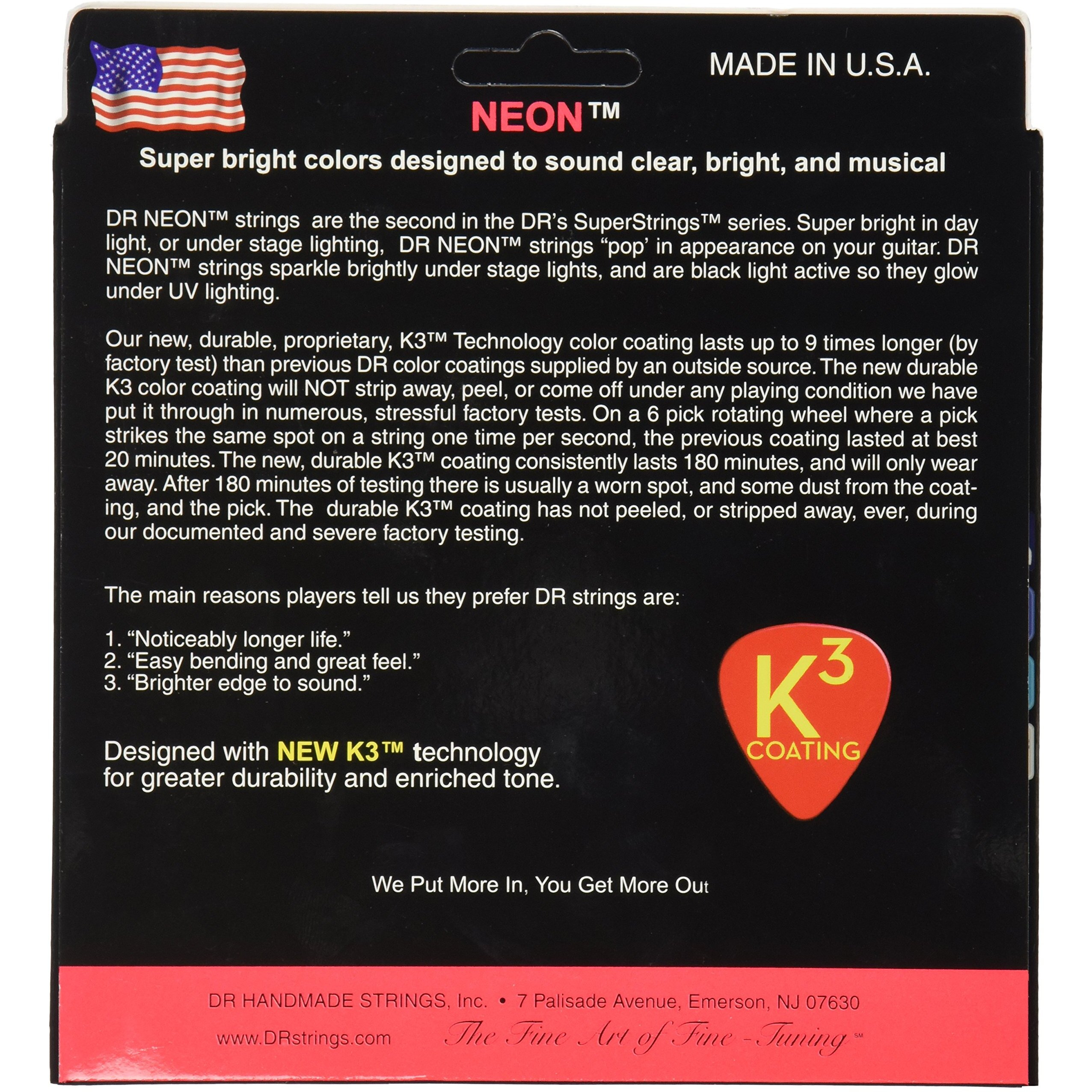 Other Dr Hi-Def Neon Red Bass Medium 5 Acoustic Guitar Strings (Nrb5-45)