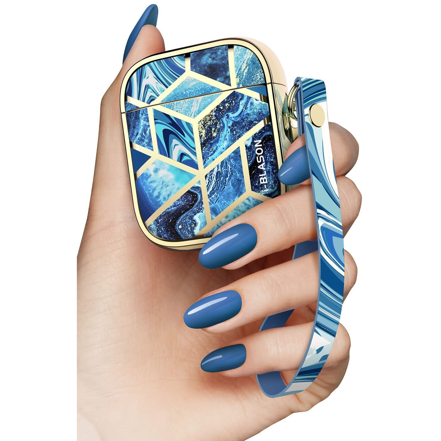 I-Blason Cosmo Series Case Designed For Airpods 2Nd Generation/1St Generation  360 Protective Stylish Marble Airpods Case Cover Compatible With Apple Airpods 1St/2Nd (Ocean)