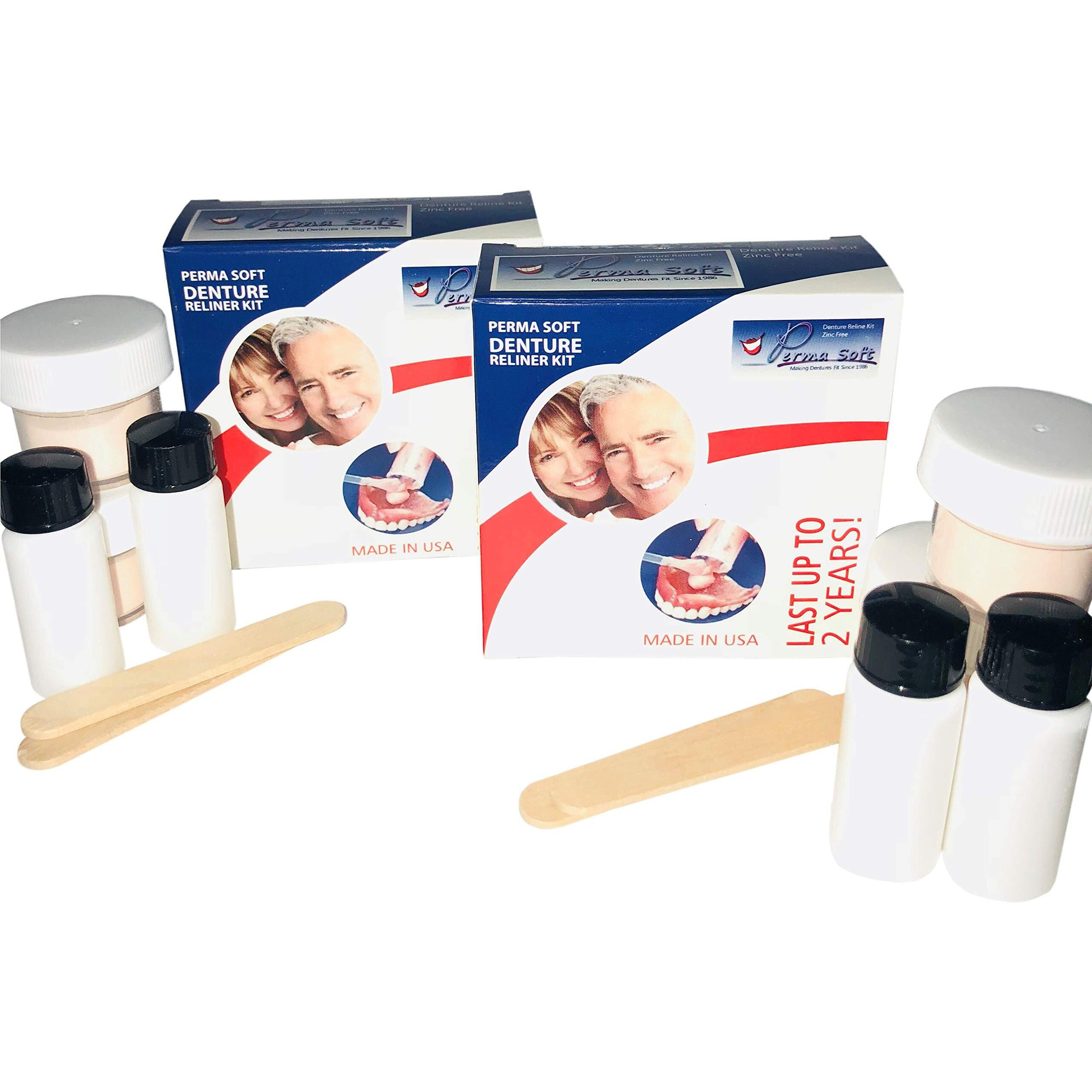 Perma Soft Denture Reline Kit- 2 Boxes (Relines 4 Dentures)