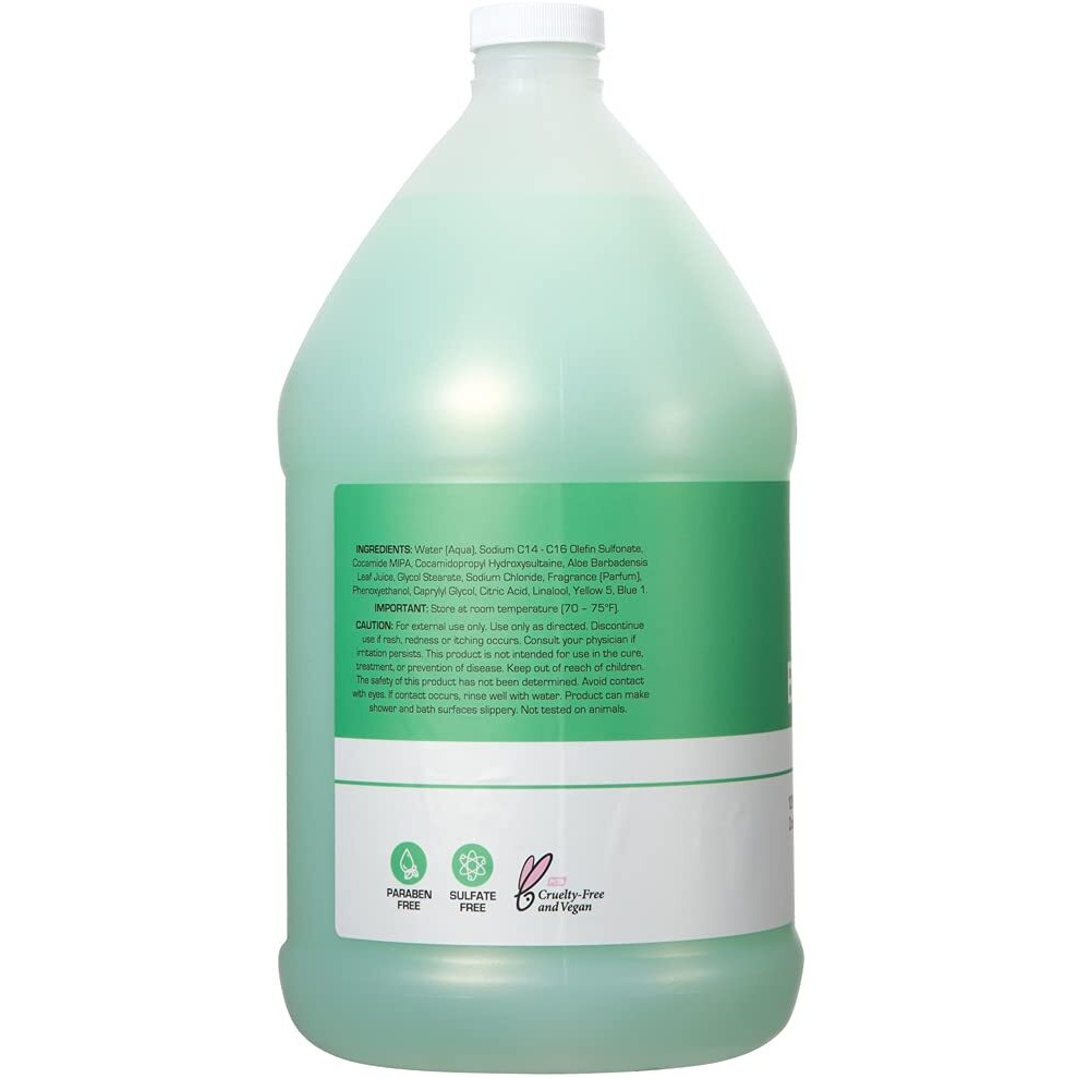 Ginger Lily Farms Club & Fitness Nourishing Body Wash  100% Vegan & Cruelty-Free  Bath & Shower Gel For Men And Women  Aloe Vera Scent  1 Gallon (128 Fl. Oz.) Refill