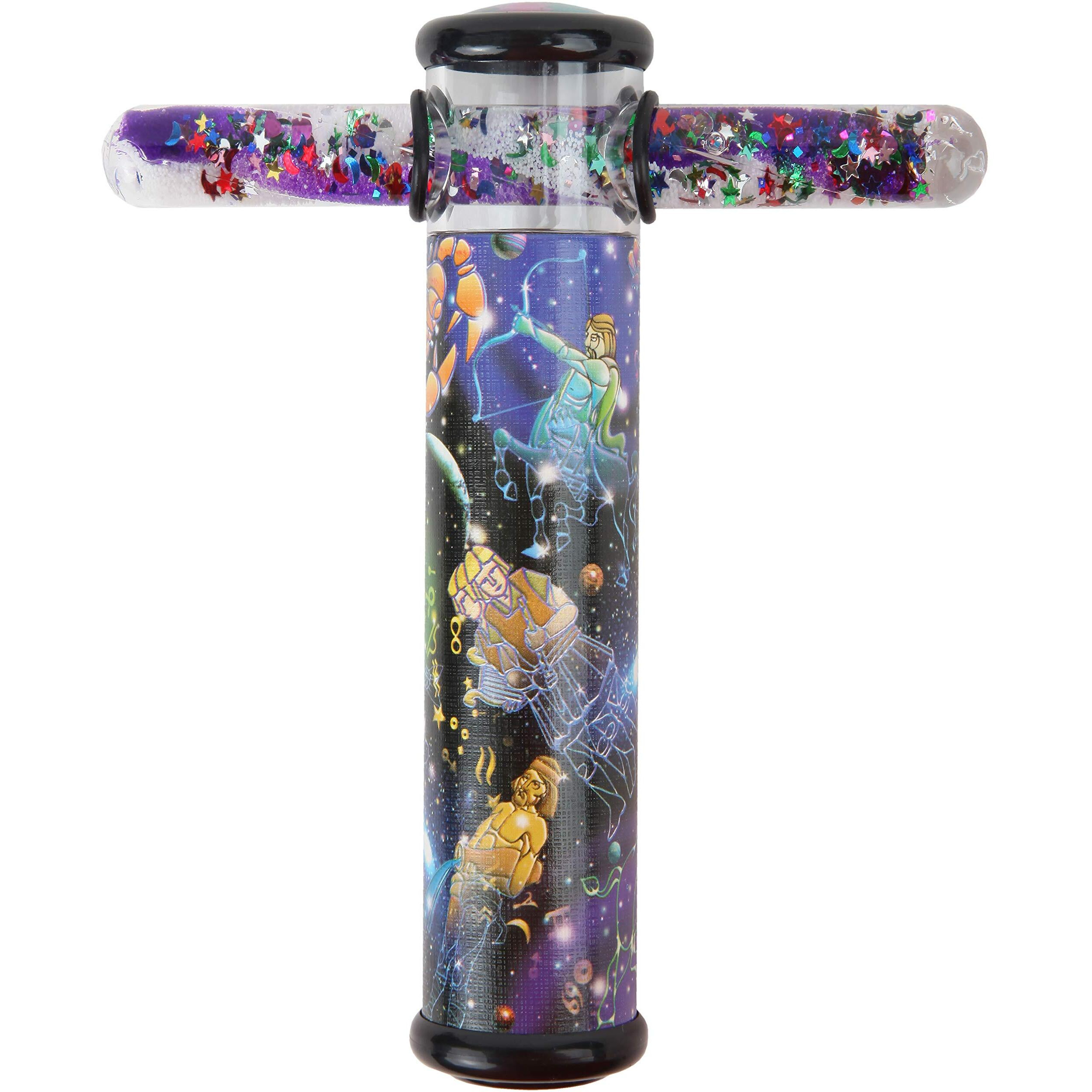 Playlearn Space Design Kaleidoscope Glitter Wand - 6"" Kaleidoscope Toy With 5"" Spiral Glitter Wand