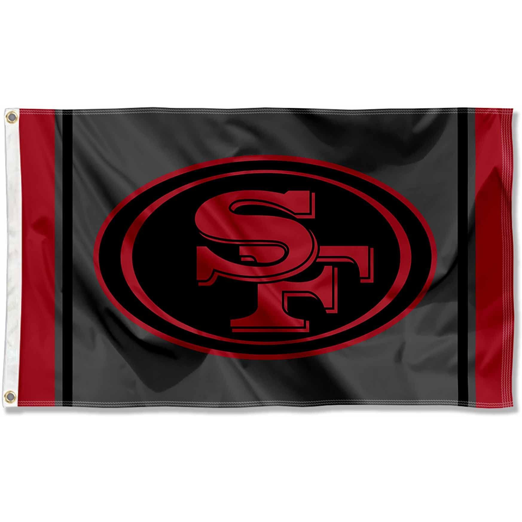 San Francisco 49Ers Blackout Sideline Flag Outdoor Indoor 3X5 Foot Banner