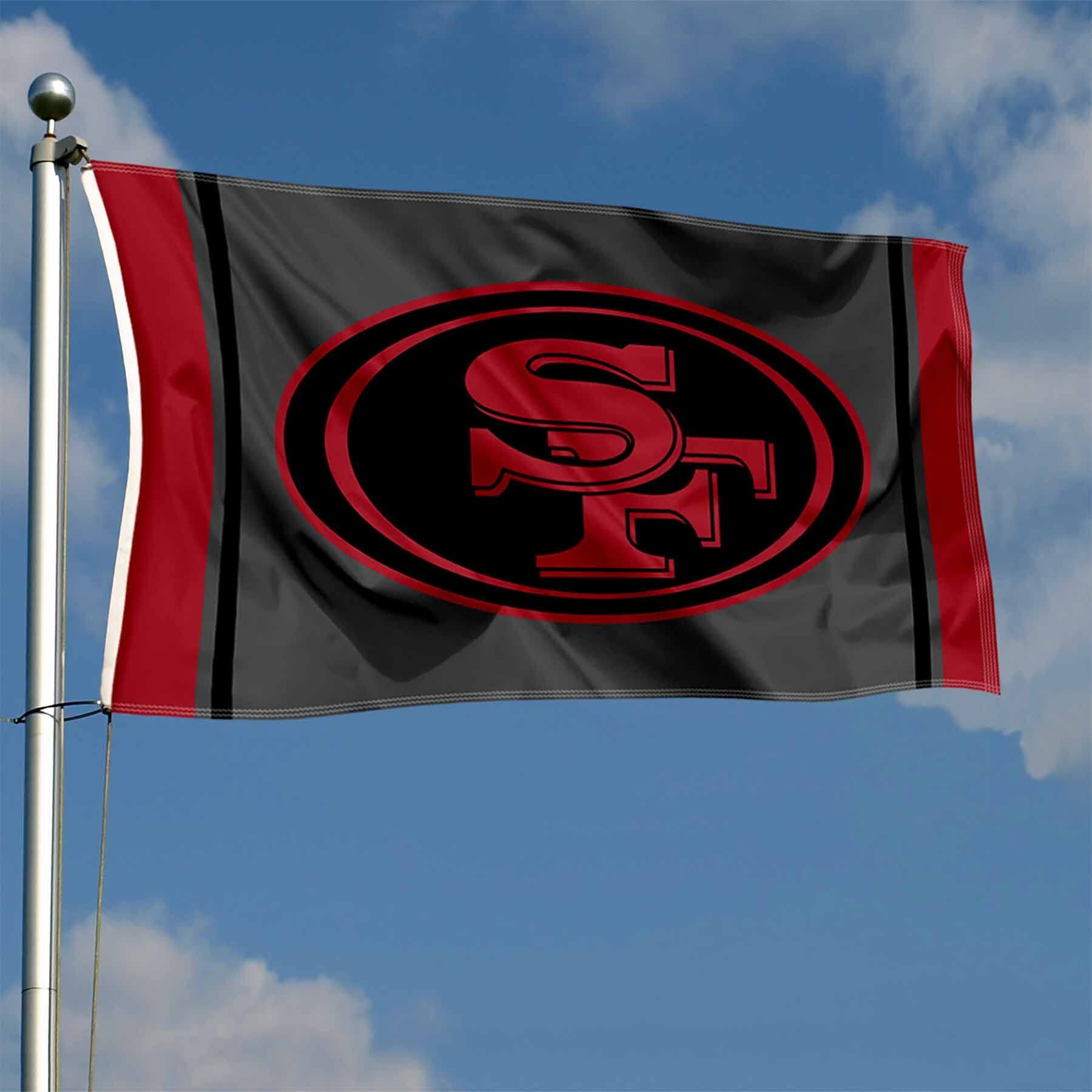 San Francisco 49Ers Blackout Sideline Flag Outdoor Indoor 3X5 Foot Banner