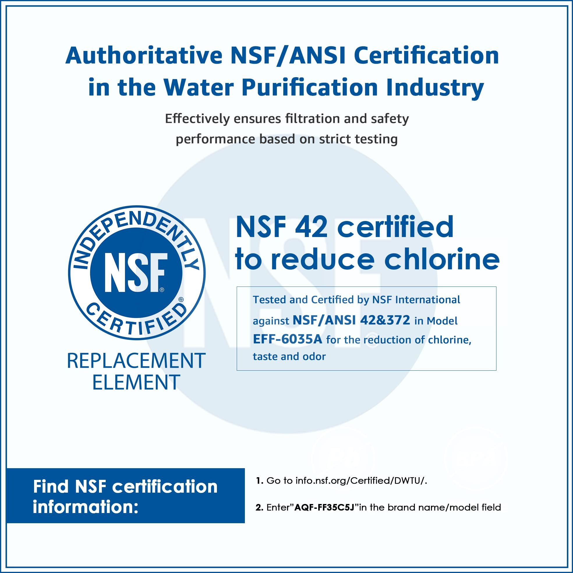 Aqua Crest Inline Carbon Water Filter For Reverse Osmosis Water System  Nsf Certified  Replacement Cartridge With 1/4"" Quick-Connect  Inline Water Filter For Ice Maker & Refrigerator  2-Pack