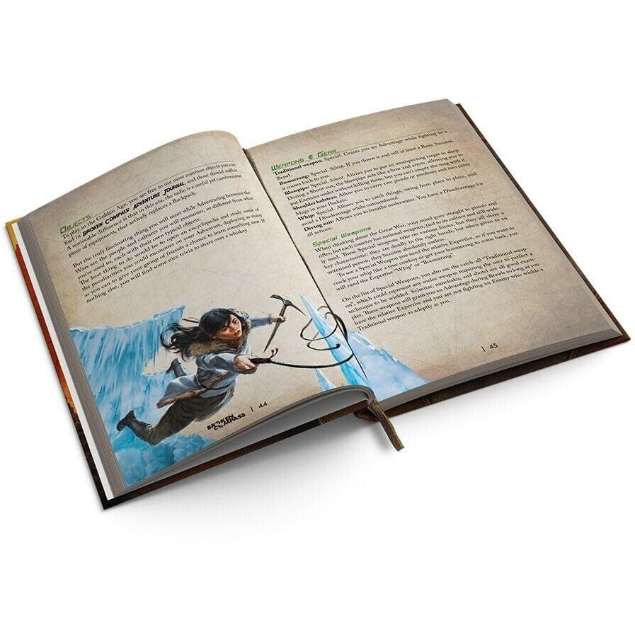 Cmon Broken Compass Golden Age - Season 1 Rulebook | Roleplaying Game Inspired By Adventure Movies | Fun Rpg For Kids And Adults | Ages 14+ | 2-5 Players | Average Playtime 120+ Minutes | Made By Cmon