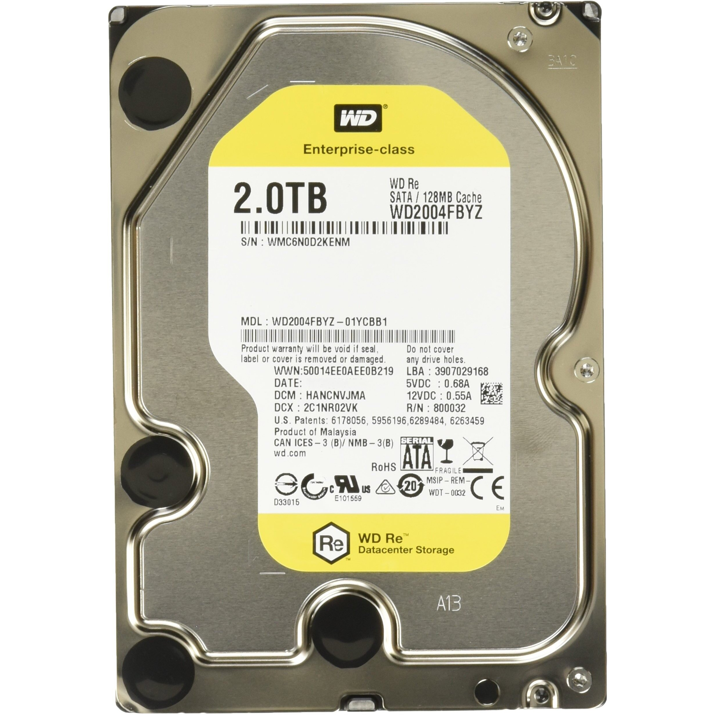 Wd Re 2 Sata_6_0_Gb 128 Mb Cache 3.5"" Internal Bare Or Oem Drives Wd2004Fbyz