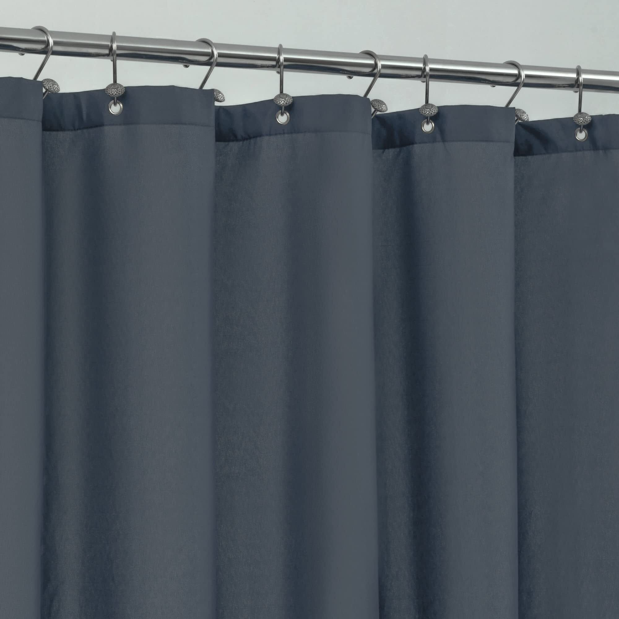 Alyvia Spring Stall Fabric Shower Curtain Liner Waterproof - Soft & Lightweight Small Shower Curtain With Magnets For Narrow Stall Size  Machine Washable - 36X72  Stone Blue