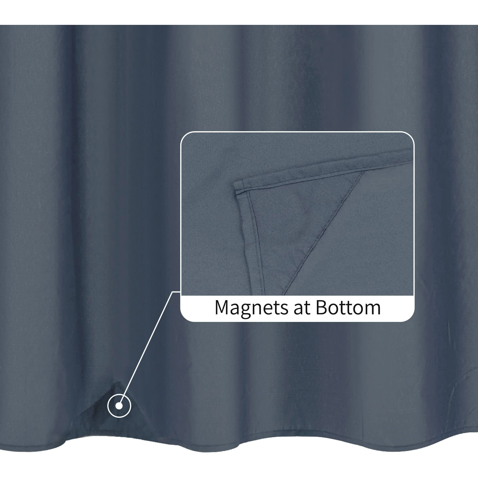 Alyvia Spring Stall Fabric Shower Curtain Liner Waterproof - Soft & Lightweight Small Shower Curtain With Magnets For Narrow Stall Size  Machine Washable - 36X72  Stone Blue
