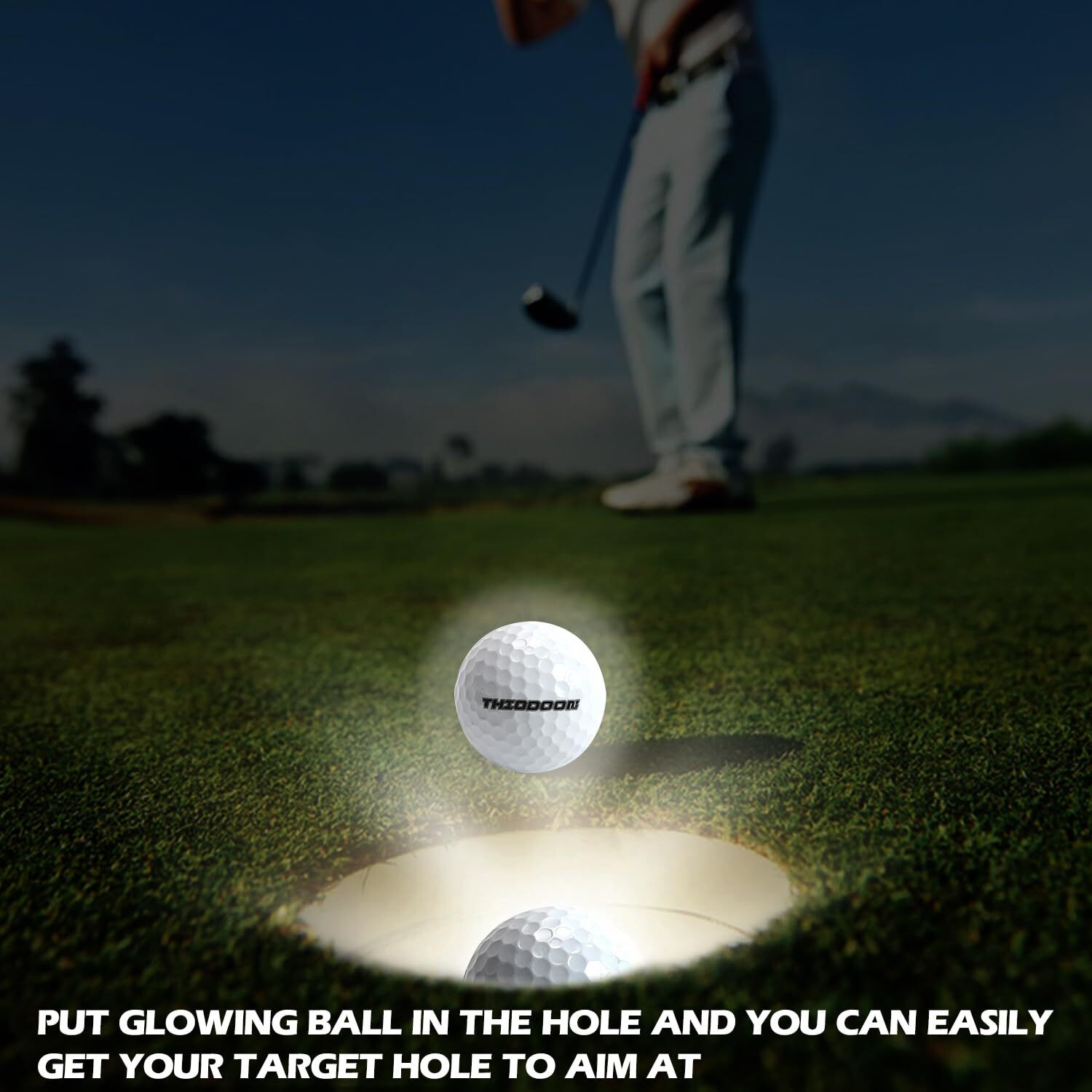 Thiodoon Glow Golf Ball For Night Sports Super Bright Led Golf Balls Glowing In The Dark Golf Ball Long Lasting Light Up Golf Ball(12 Pack)