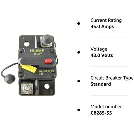 Bussmann Cb285-35 Surface-Mount Circuit Breakers  35 Amps (1 Per Pack)