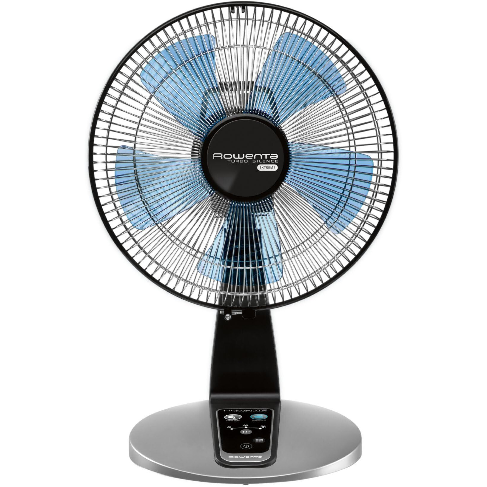 Rowenta  Desk Fan  Turbo Silence Table Fan With Remote  18 Inches  Ultra Quiet Fan For Bedroom  Oscillating  Portable  5 Speeds  Black  Indoor  Vu2660