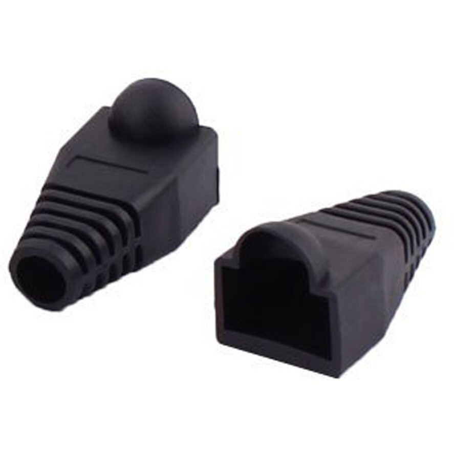 Soft Plastic Ethernet Rj45 Cable Connector Boots Cover Strain Relief Boots Cat5 Cat5E Cat6 Cat6E 100Pcs By Copapa (Black)