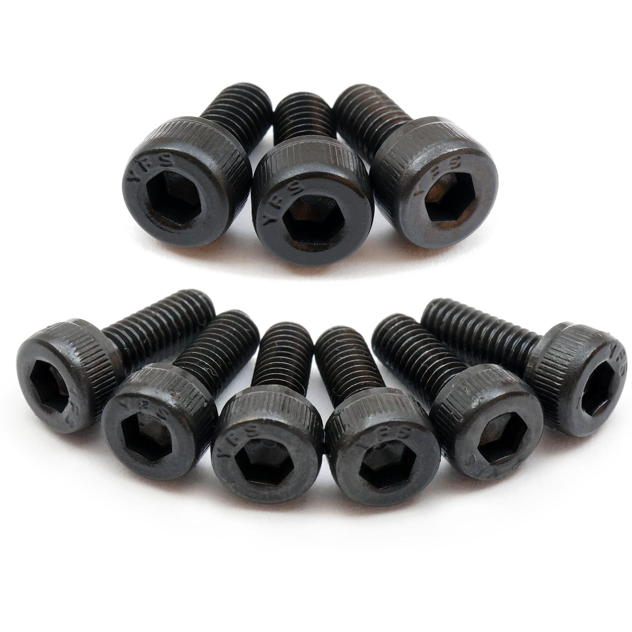 Black Alloy Steel - Floyd Rose Style Guitar Locking Nut Screws (3) And Saddle Intonation Mounting Hold Screws (6) - Monsterbolts (6-String Set  12.9 Black Alloy Steel)