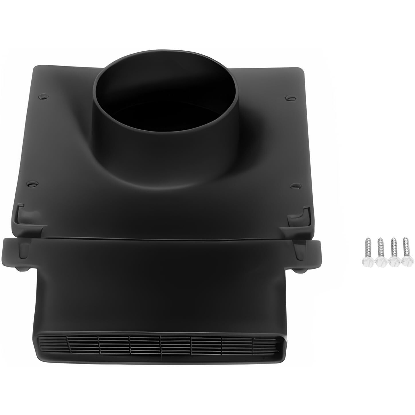 Prevent-It Soffit Vents 4 Inch - Only Design That Prevents Moist Air From Re-Entering Home  Under Eave Exterior Vents For Bathroom Exhaust Fan  Screws Included  Black  1-Pack