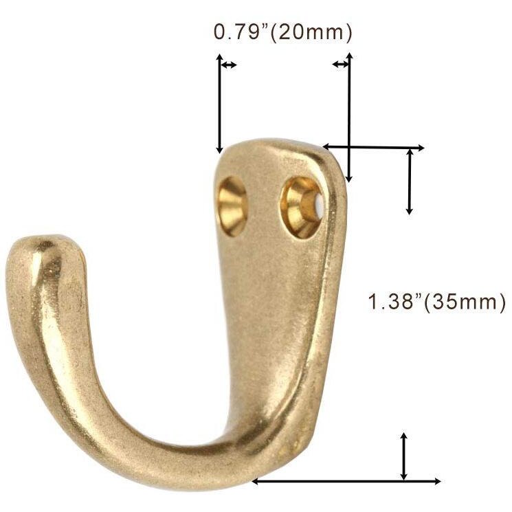 Rzdeal 3Pcs Vintage Coat And Hat Hook Brass Classico Wall Hanging For Bath Stands Clothes Hangers Scarf Towel (Gold)