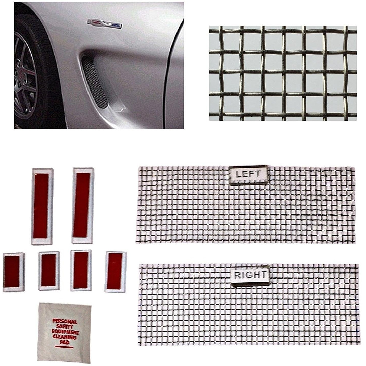 C5 Corvette Cove Side Screen Insert Kit Stainless Steel Woven Mesh Design Fits All 97 Through 04 Corvettes