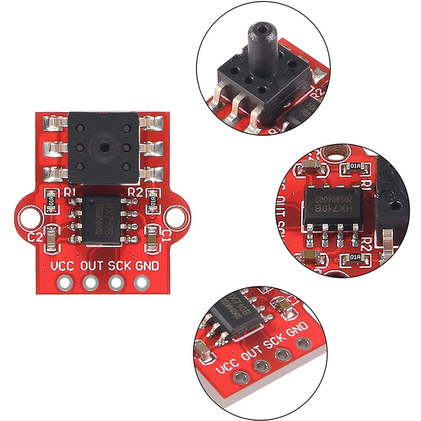 Almocn 6Pcs 3.3-5V Digital Barometric Air Pressure Sensor Module Liquid Water Level Controller Board 0-40Kpa For Arduino