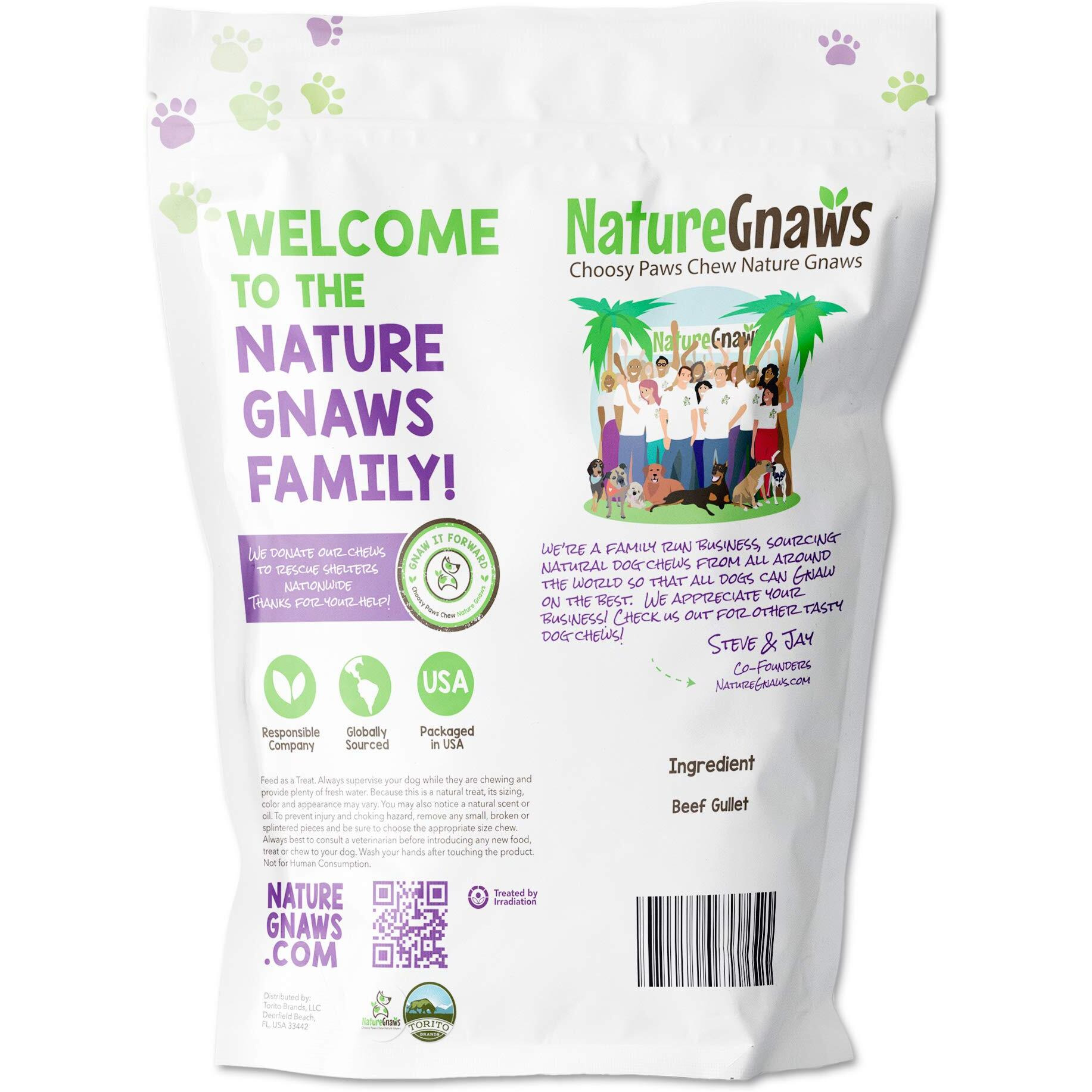 Nature Gnaws - Beef Jerky Springs For Dogs - Premium Natural Beef Gullet Sticks - Simple Single Ingredient Tasty Dog Chew Treats - Rawhide Free 7-8 Inch