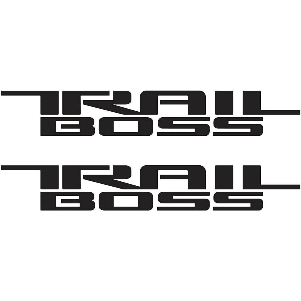 Pair Set Trail Boss Bedside Decal Stickers Nameplate Replacement For 2019-2023 Z71 Silverado 1500 2500 Hd Next Gen (Black)